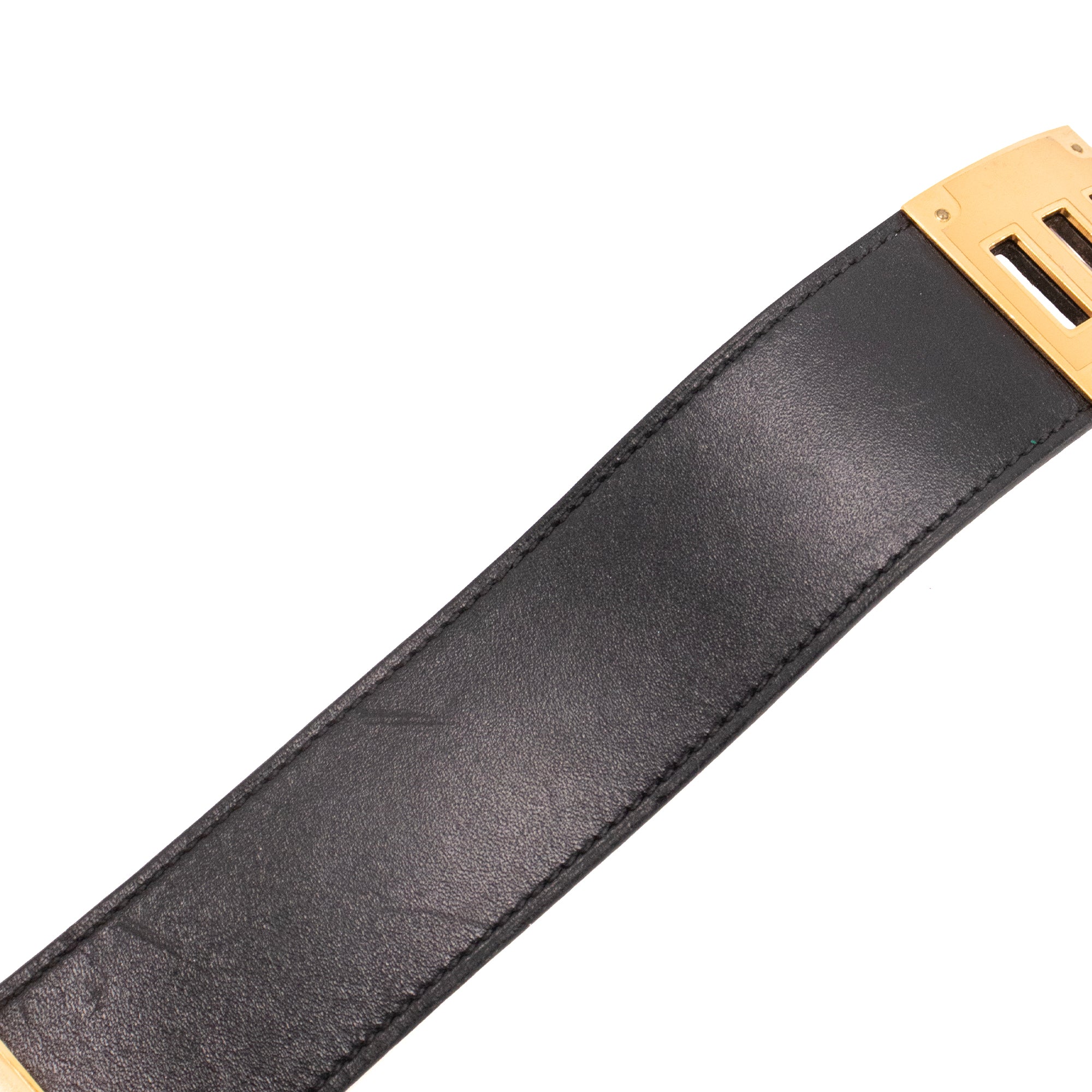 HERMÈS - Bracelet Kelly Dog Hermès en cuir noir