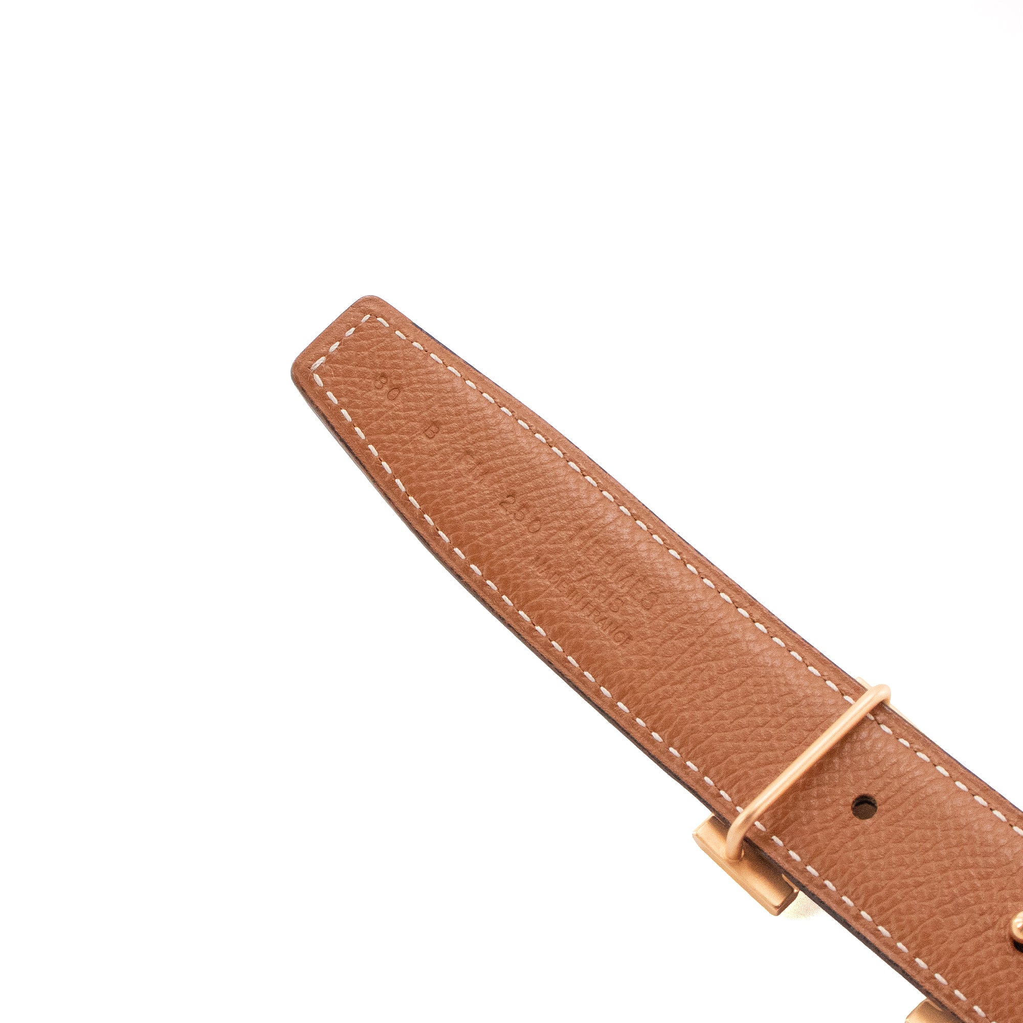 HERMÈS - Ceinture H réversible Hermès en cuir noir et marron (T80)