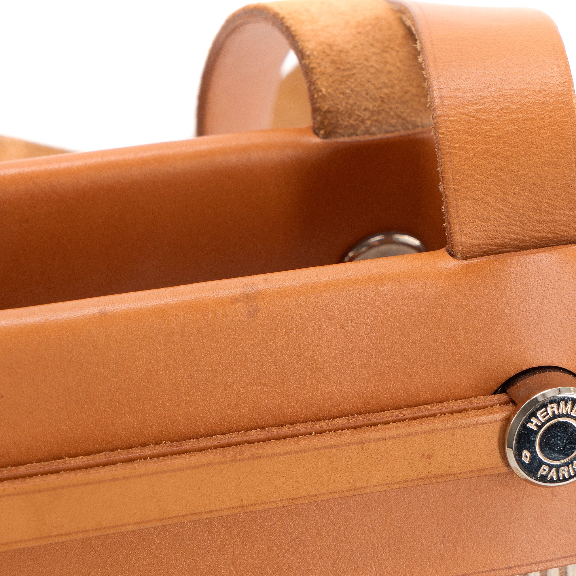 HERMÈS - Sac à main Herbag Cabas Hermès avec deux pochettes en toile beige vintage