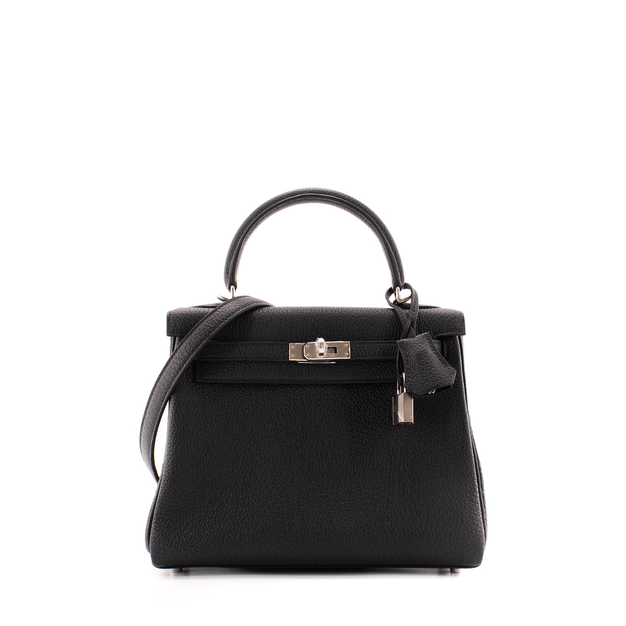 HERMÈS - Sac à main Kelly 25 Hermès en cuir togo noir