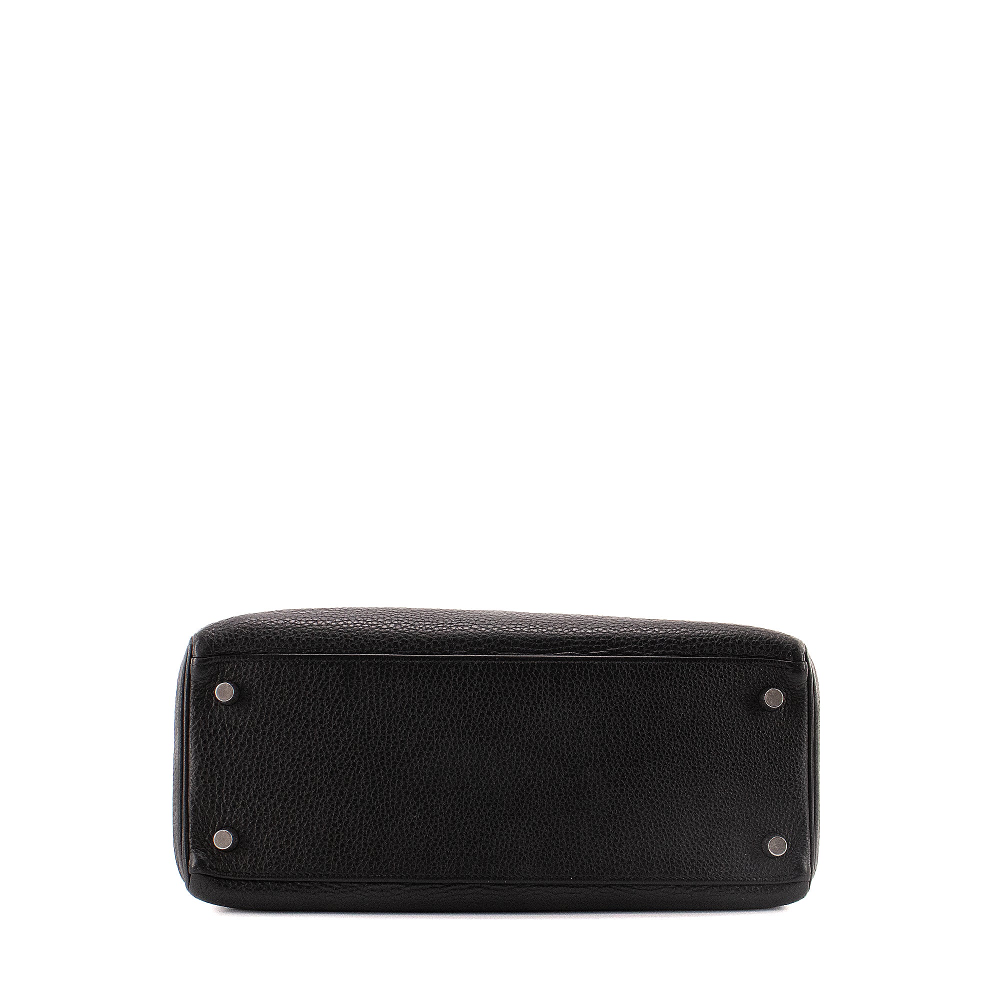 HERMÈS - Sac à main Kelly 28 Hermès en cuir clémence noir