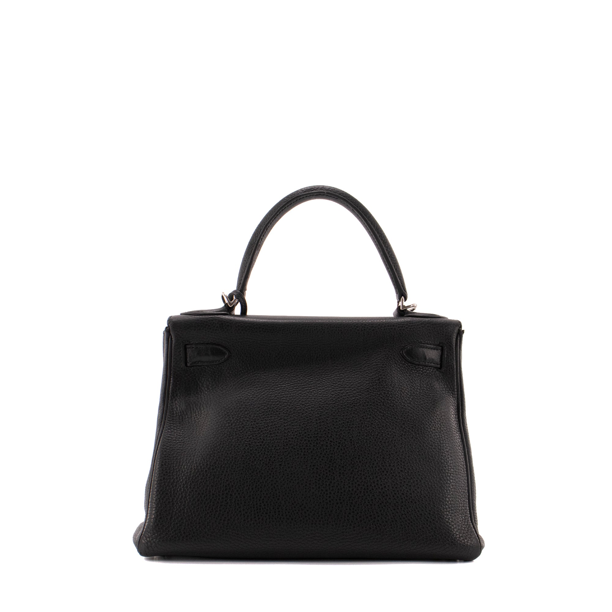 HERMÈS - Sac à main Kelly 28 Hermès en cuir clémence noir