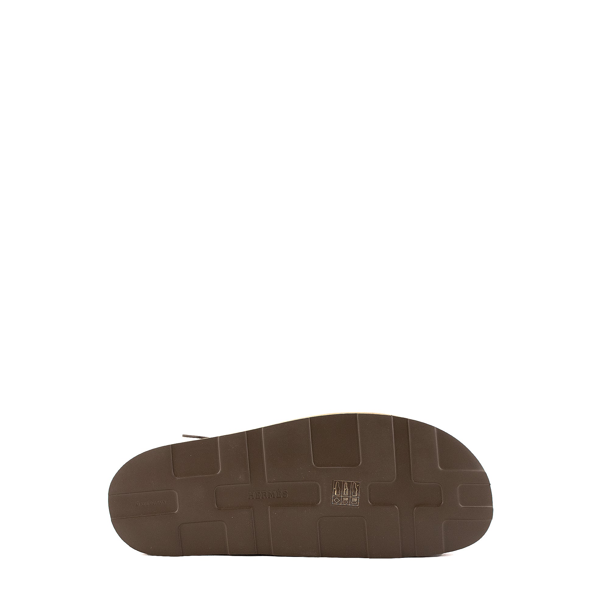 HERMÈS - Sandales Jupiter Hermès en caoutchouc kaki (T41)