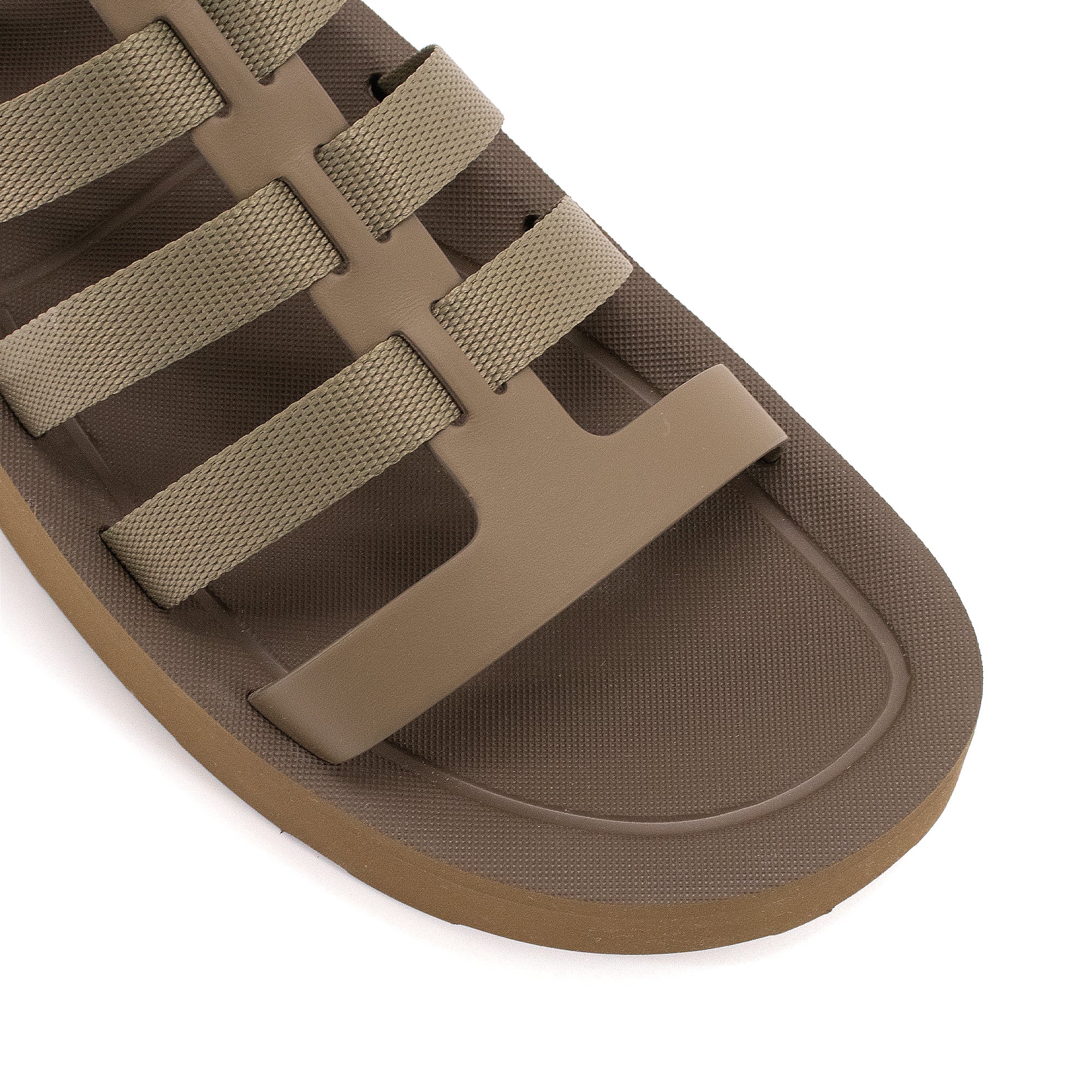 HERMÈS - Sandales Jupiter Hermès en caoutchouc kaki (T41)