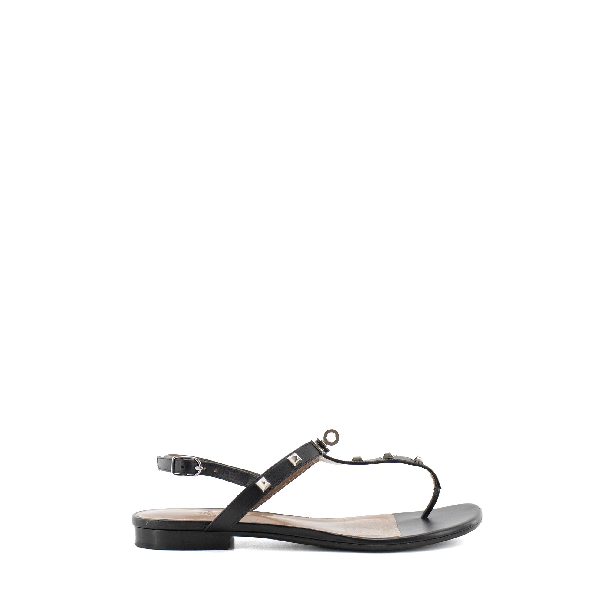 HERMÈS - Sandales Olivia Hermès en cuir noir (T38)