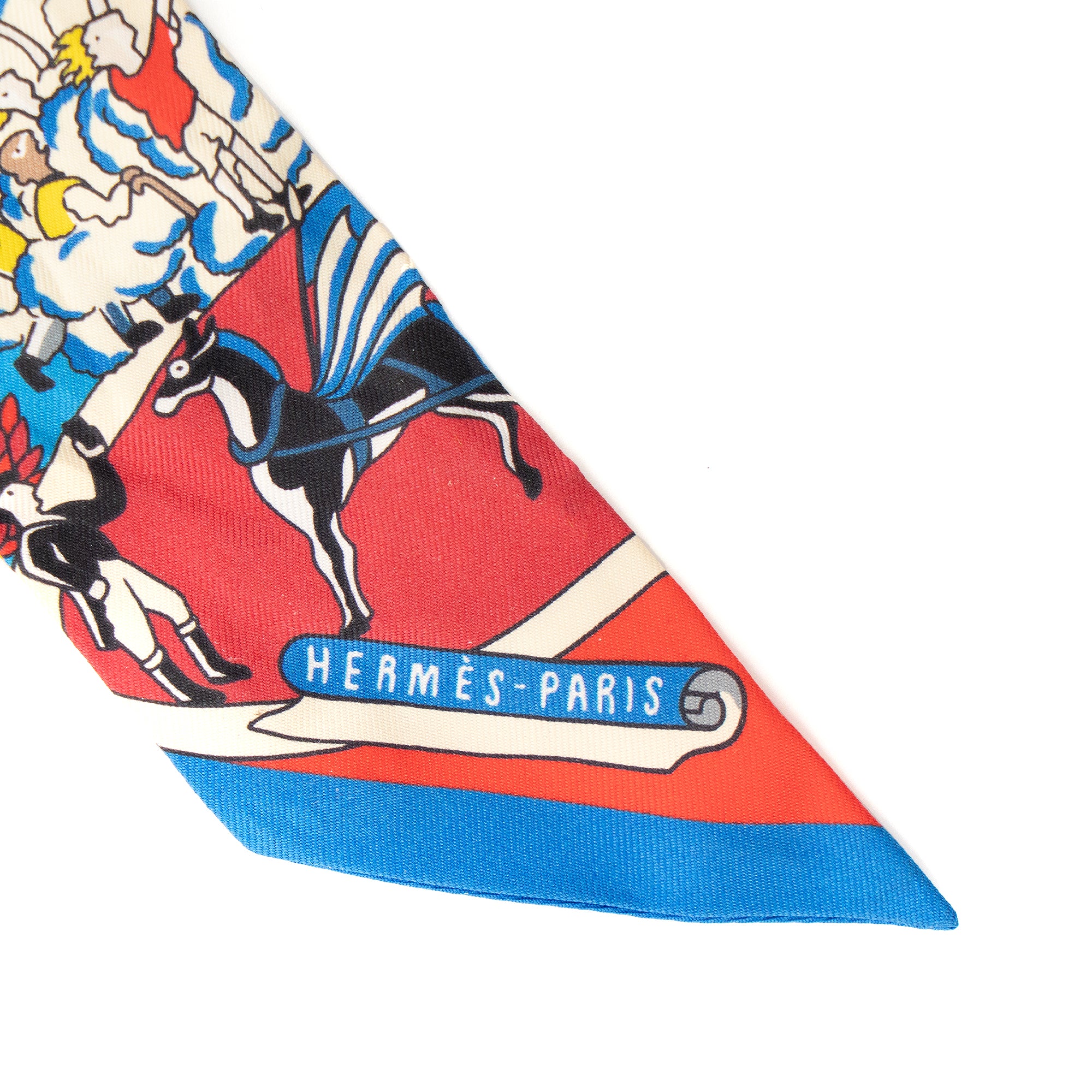 HERMÈS - Twilly Exposition Universelle Hermès en soie multicolore
