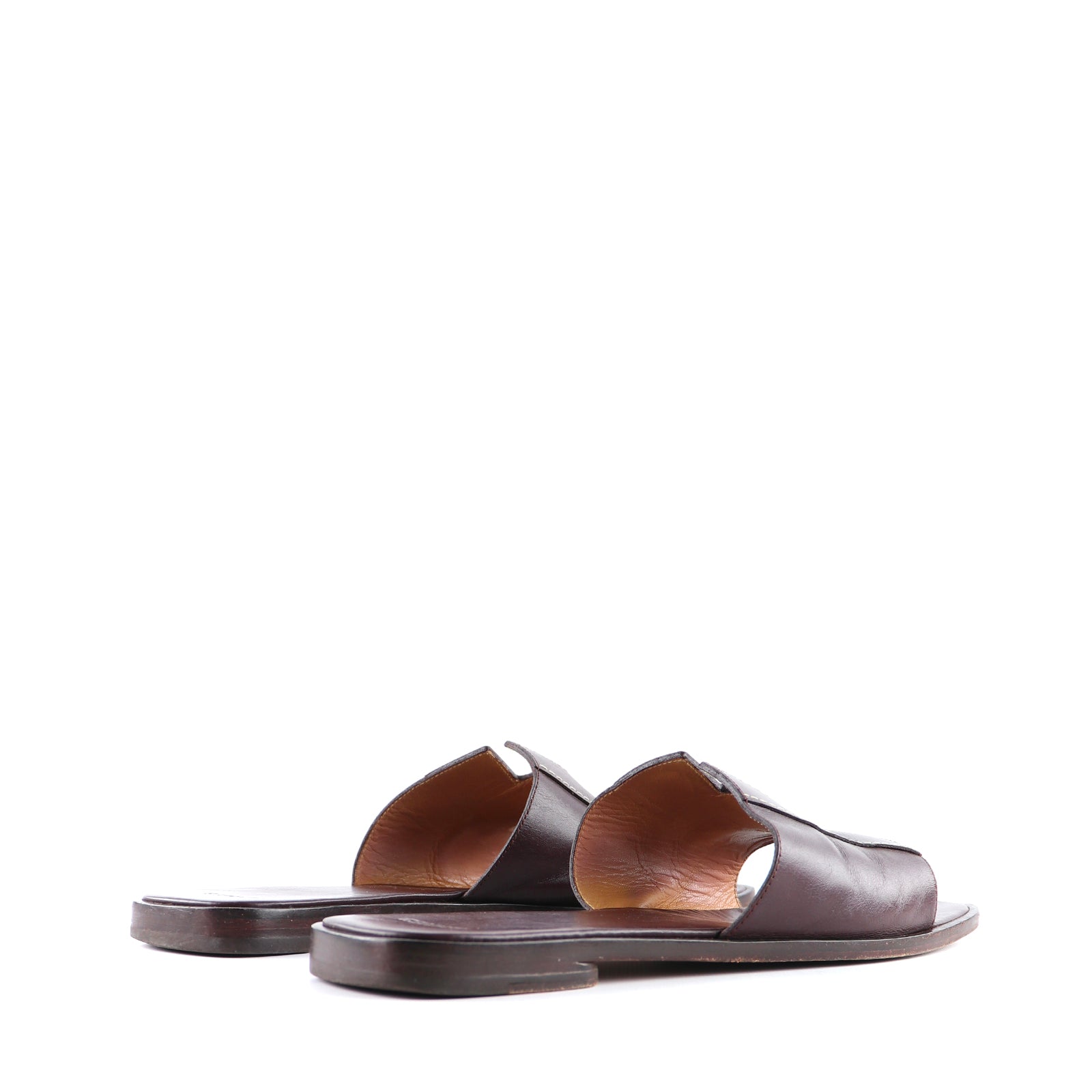 HERMÈS - Vintage Izmir sandals in burgundy leather (T41)
