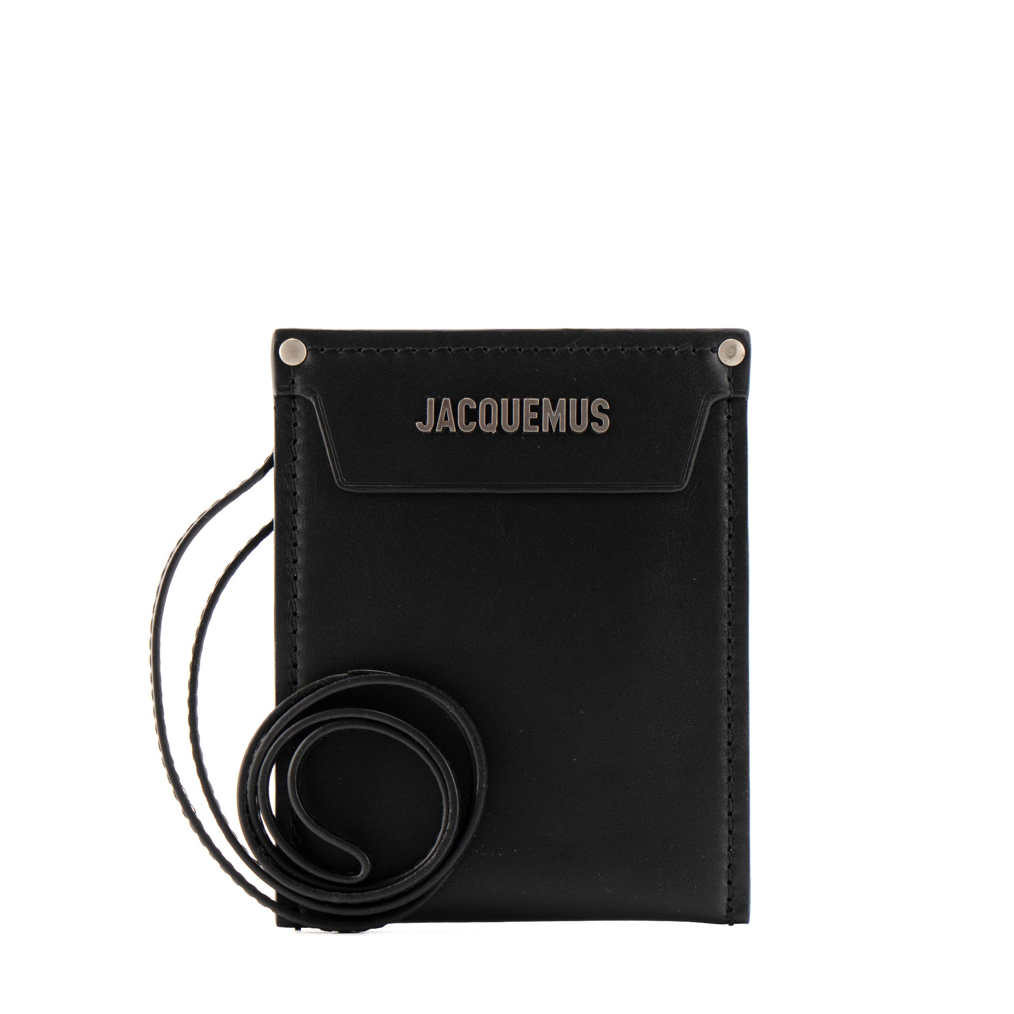 JACQUEMUS - The Jacquemus Meunier Pocket Holder in black leather