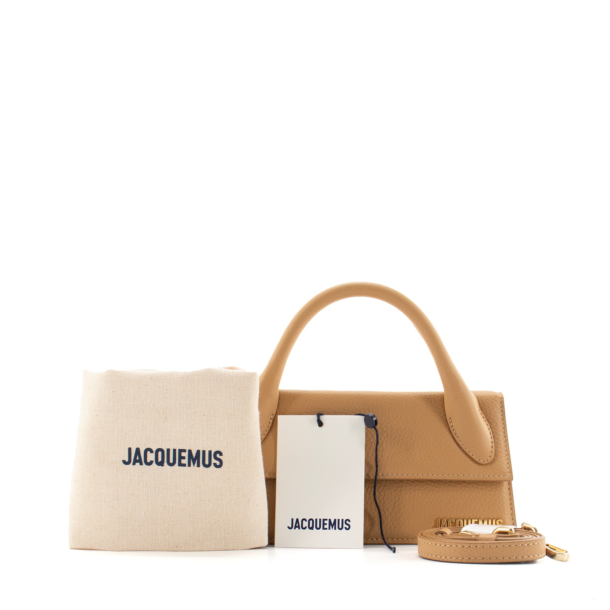 JACQUEMUS - Sac à bandoulière Le Chiquito Long Jacquemus en cuir grainé beige
