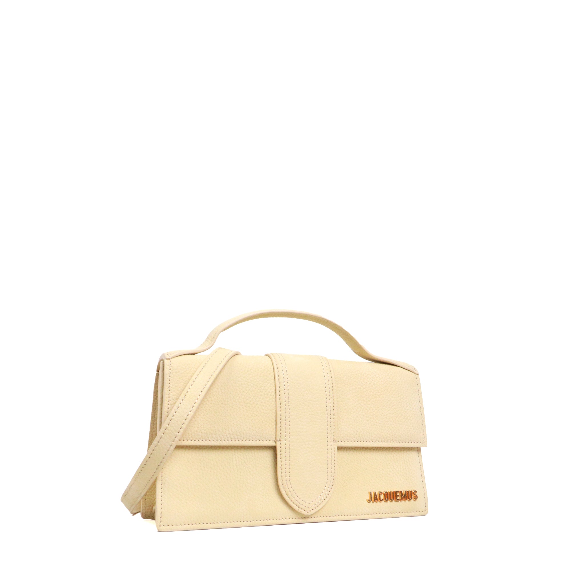 JACQUEMUS - Sac à bandoulière Le Grand Bambino Jacquemus en cuir grainé jaune pastel