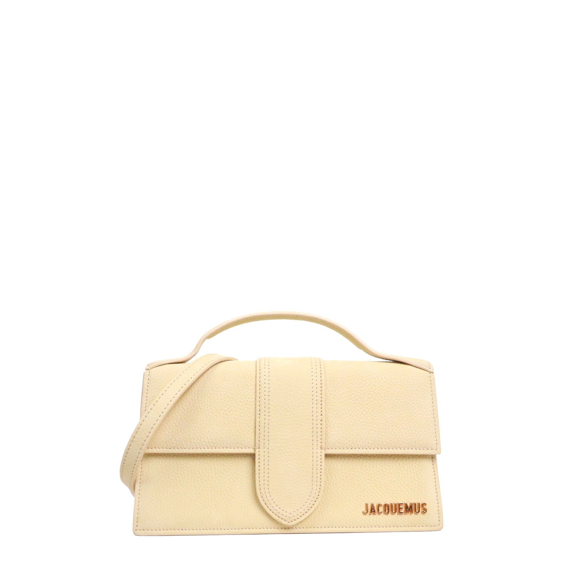 JACQUEMUS - Sac à bandoulière Le Grand Bambino Jacquemus en cuir grainé jaune pastel