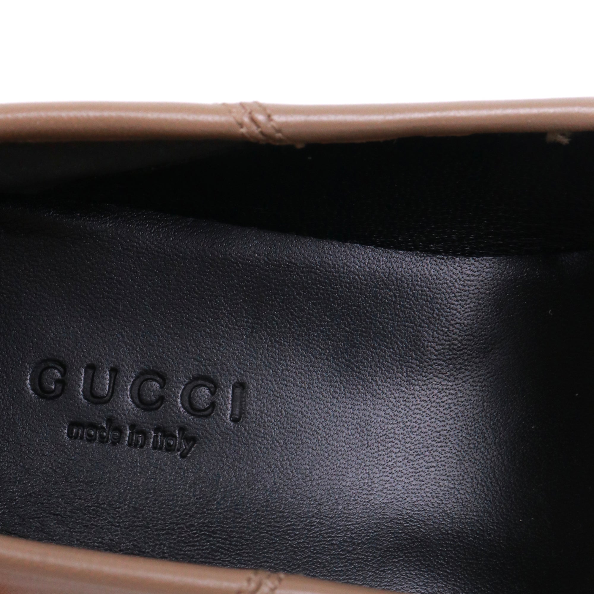 GUCCI - Mocassins Jordaan Gucci en cuir taupe (T37,5)
