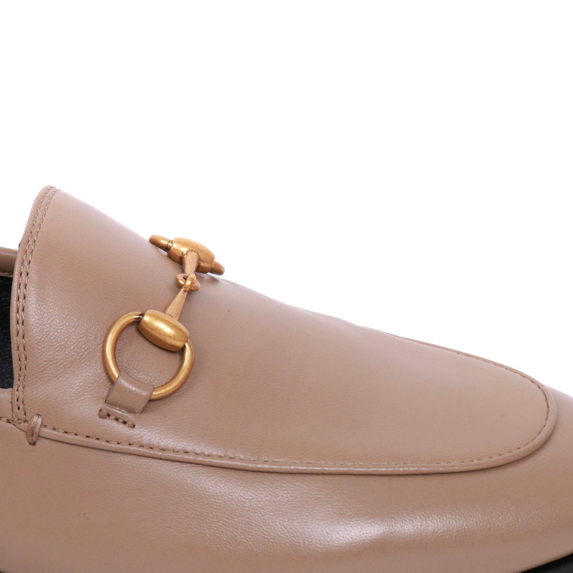 GUCCI - Mocassins Jordaan Gucci en cuir taupe (T37,5)