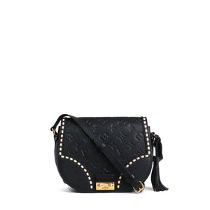 LOUIS VUITTON - Sac à bandoulière Junot Louis Vuitton en cuir grainé empreinte noir