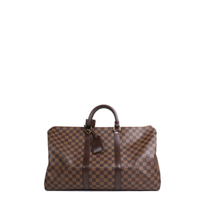 LOUIS VUITTON - Sac de voyage Keepall 50 Louis Vuitton en toile damier ébène