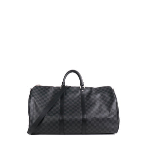 LOUIS VUITTON - Sac de voyage Keepall 55 Louis Vuitton en toile damier graphite