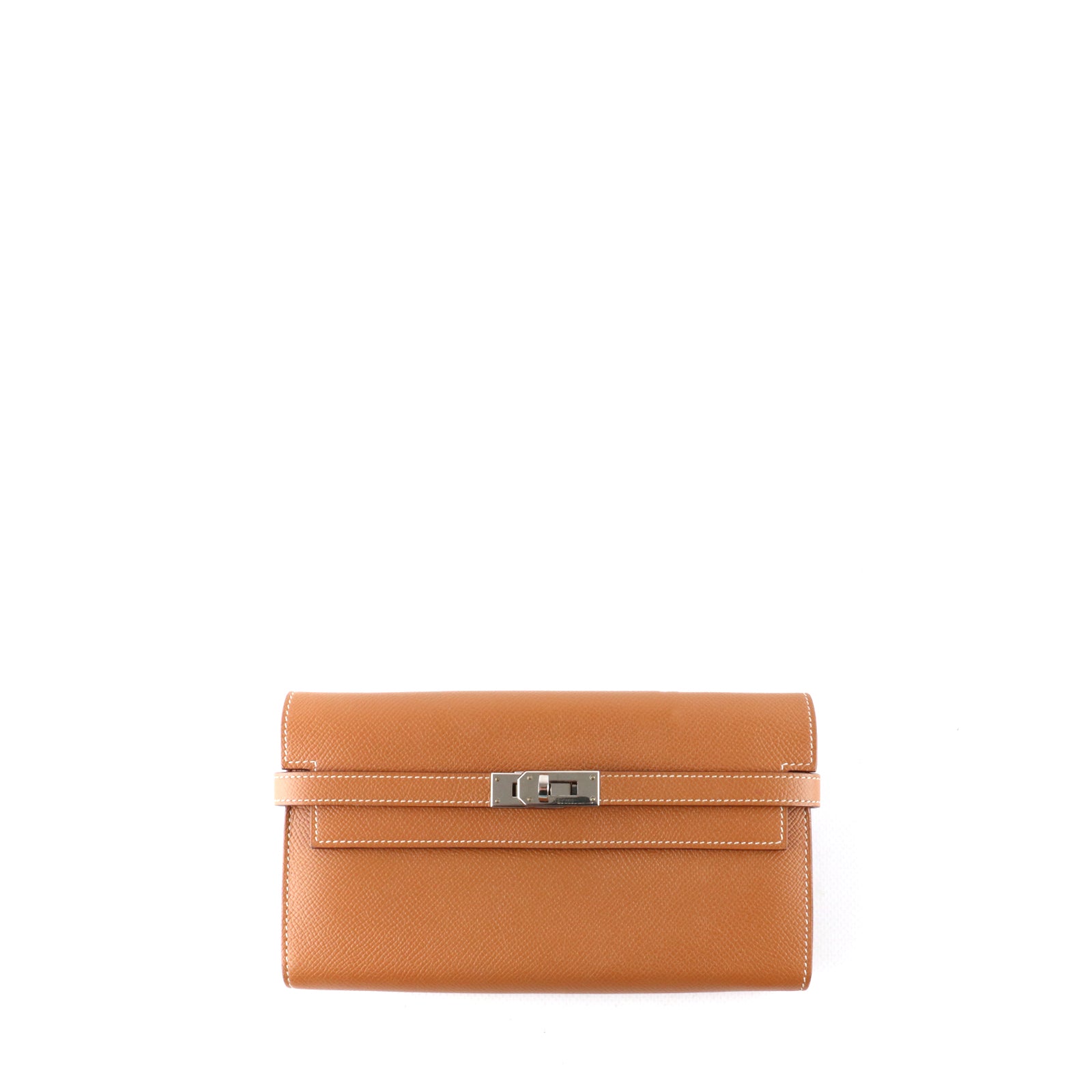 HERMÈS - Portefeuille Kelly en cuir epsom gold
