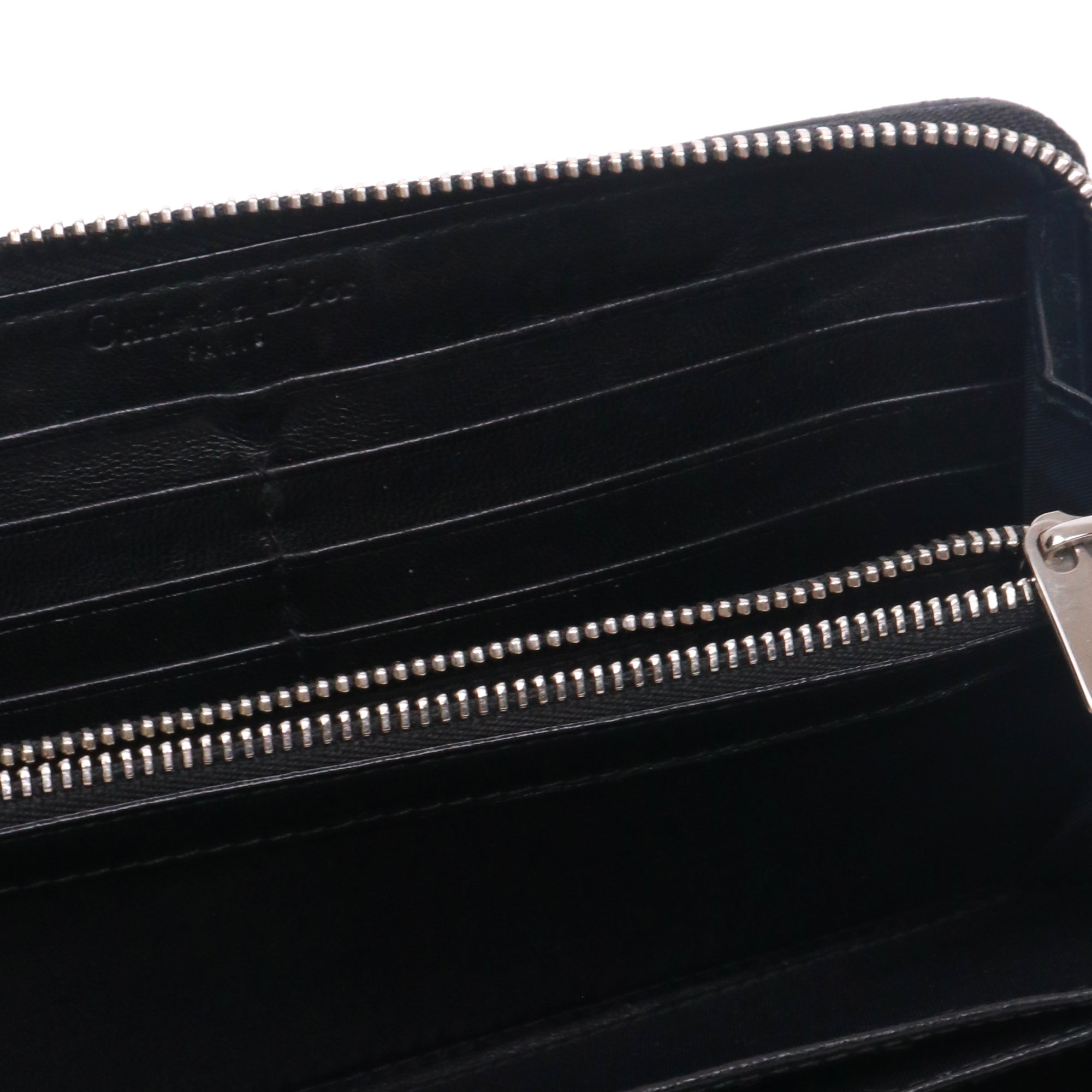 DIOR - Portefeuille Voyageur Lady Dior en cuir cannage noir