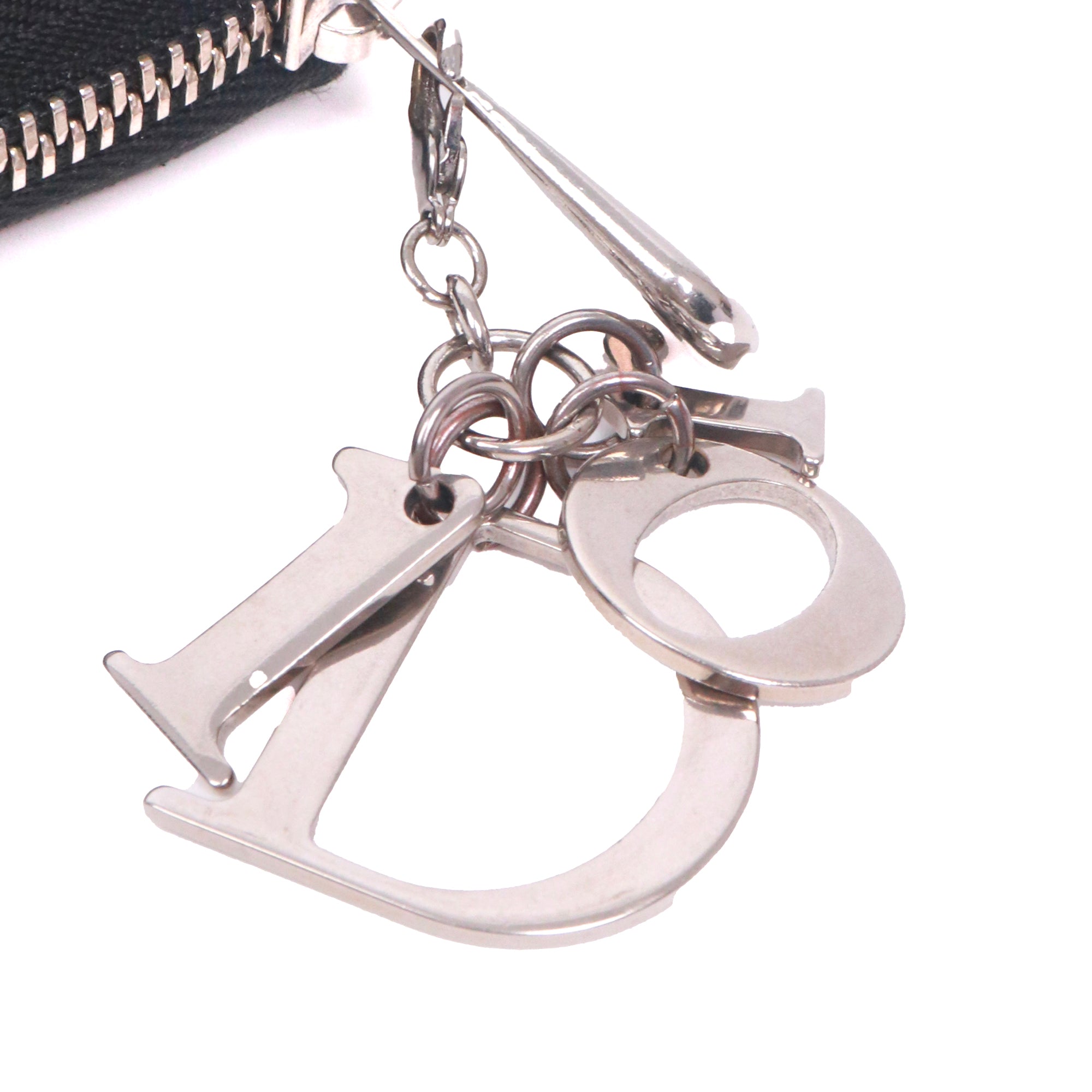 DIOR - Portefeuille Voyageur Lady Dior en cuir cannage noir