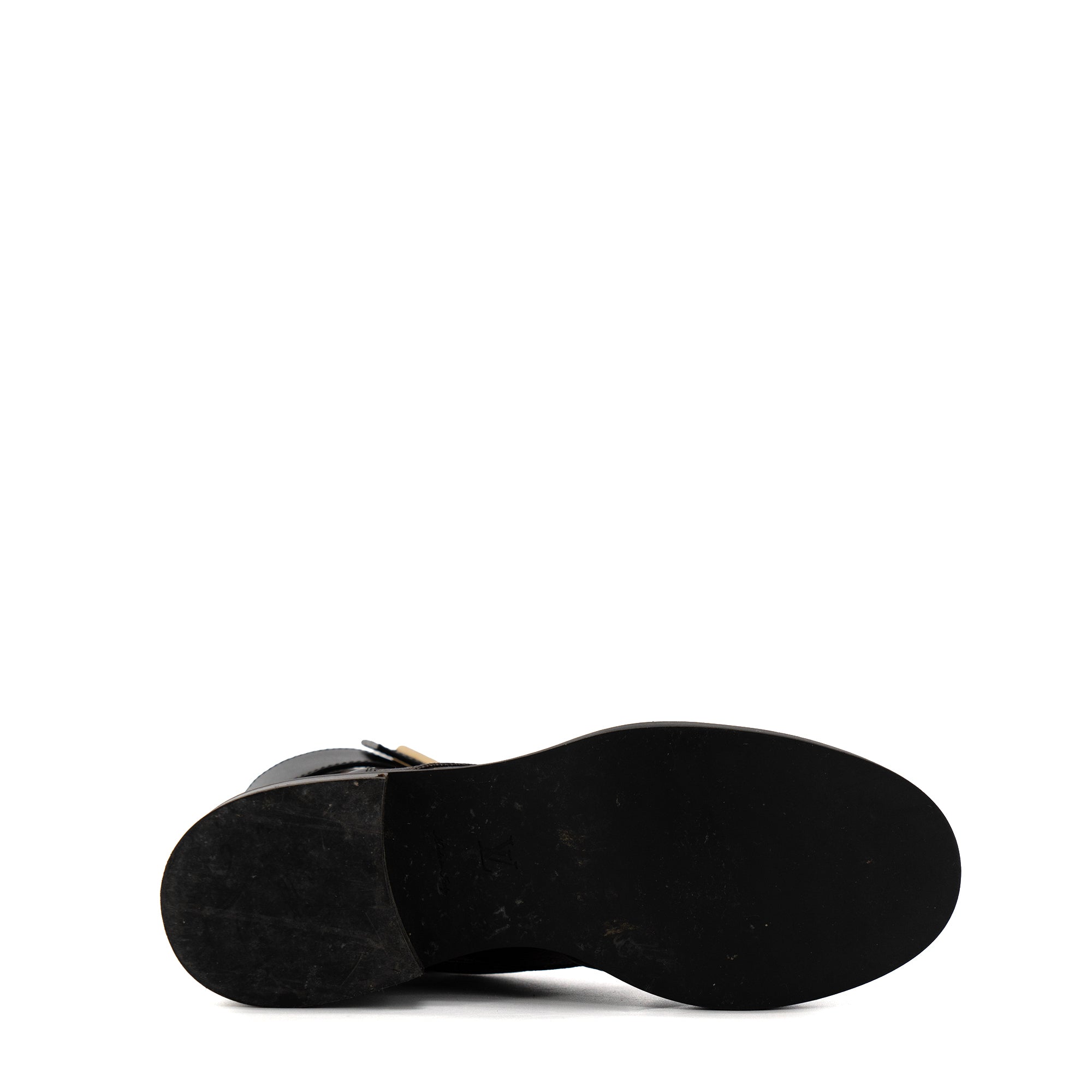 LOUIS VUITTON - Louis Vuitton Wonderland ankle boots in leather and monogrammed canvas (Size 38)