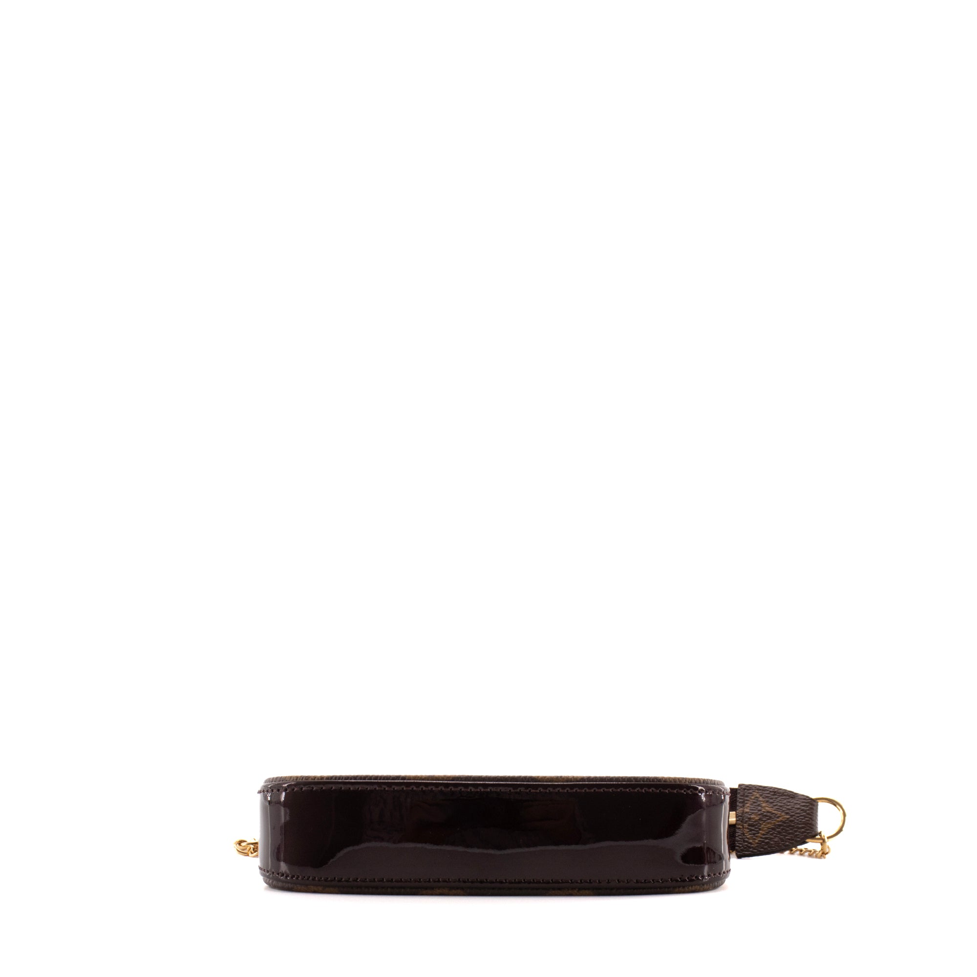 LOUIS VUITTON - Pochette Accessoire Mini Louis Vuitton en cuir verni bordeaux
