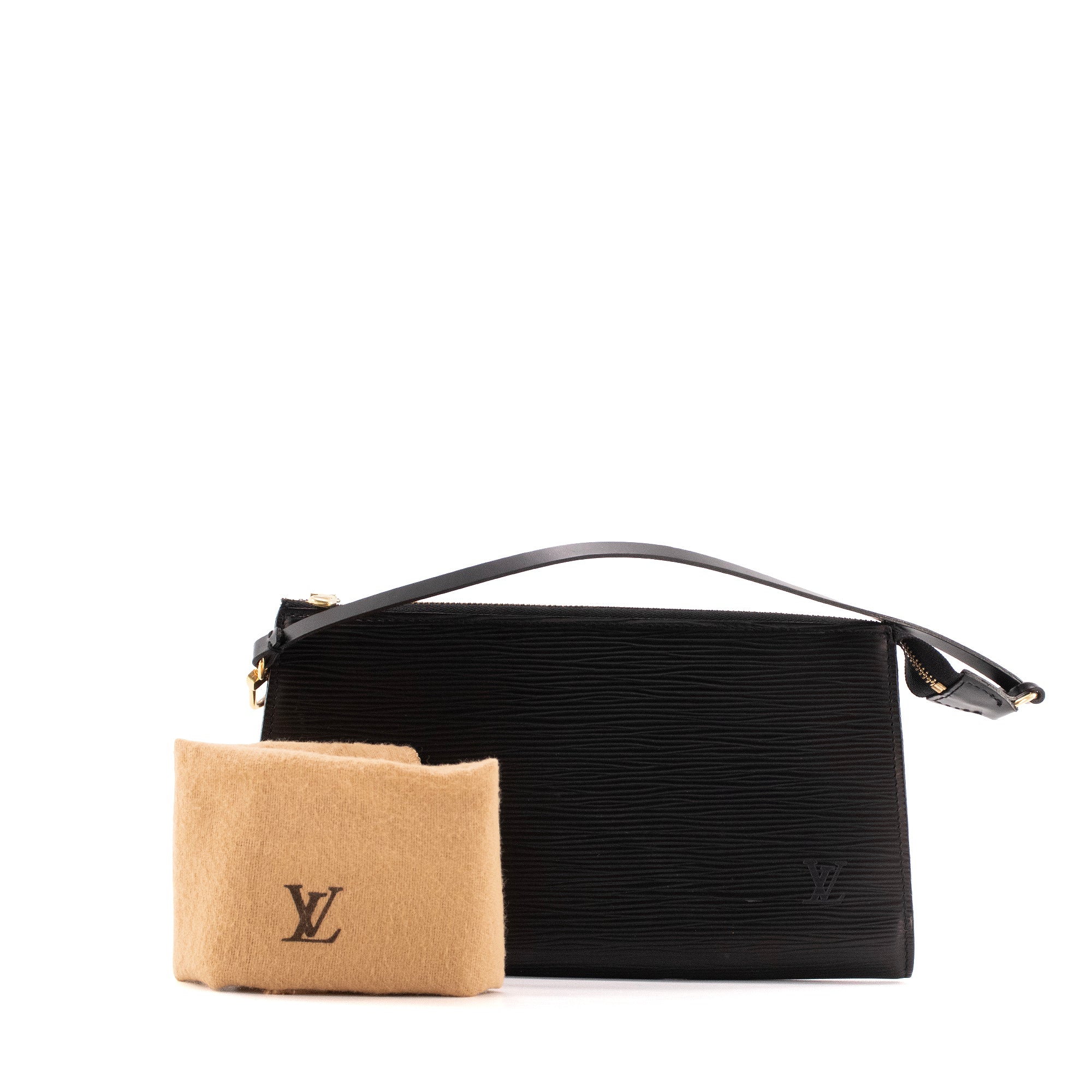 LOUIS VUITTON - Pochette Accessoires Louis Vuitton en cuir épi noir
