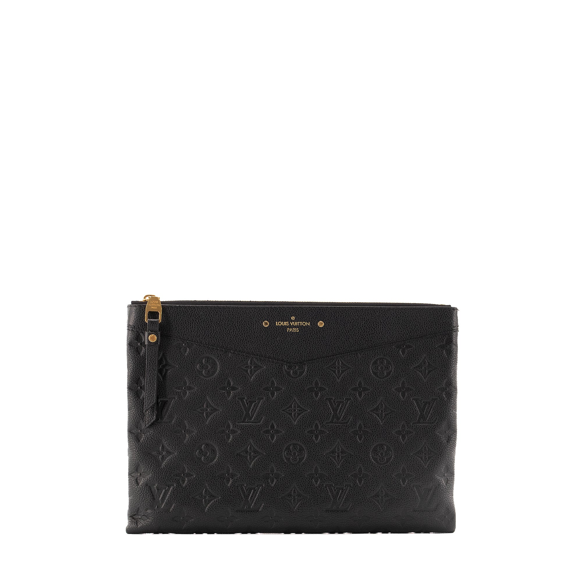 LOUIS VUITTON - Pochette Daily Pouch Louis Vuitton en cuir empreinte noir