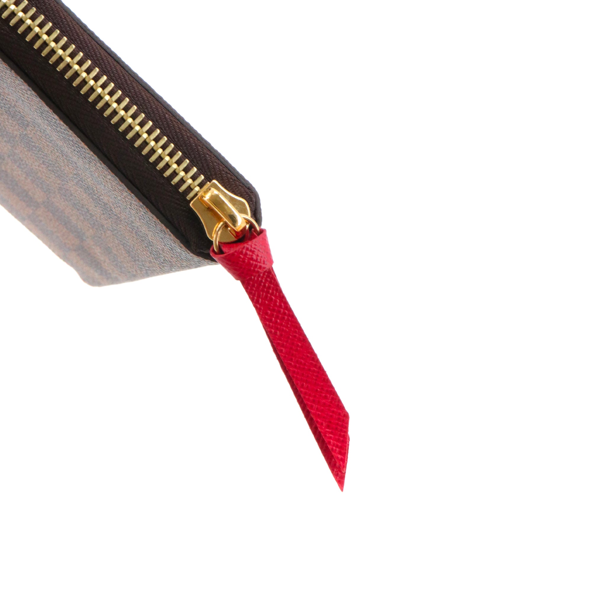 LOUIS VUITTON - Portefeuille Clémence Louis Vuitton en toile damier ébène