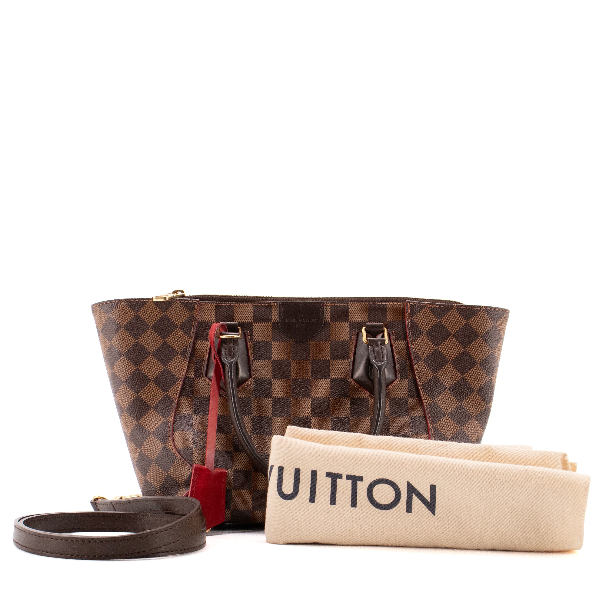 LOUIS VUITTON - Sac à bandoulière Caissa Tote PM Louis Vuitton en toile enduite damier ébène