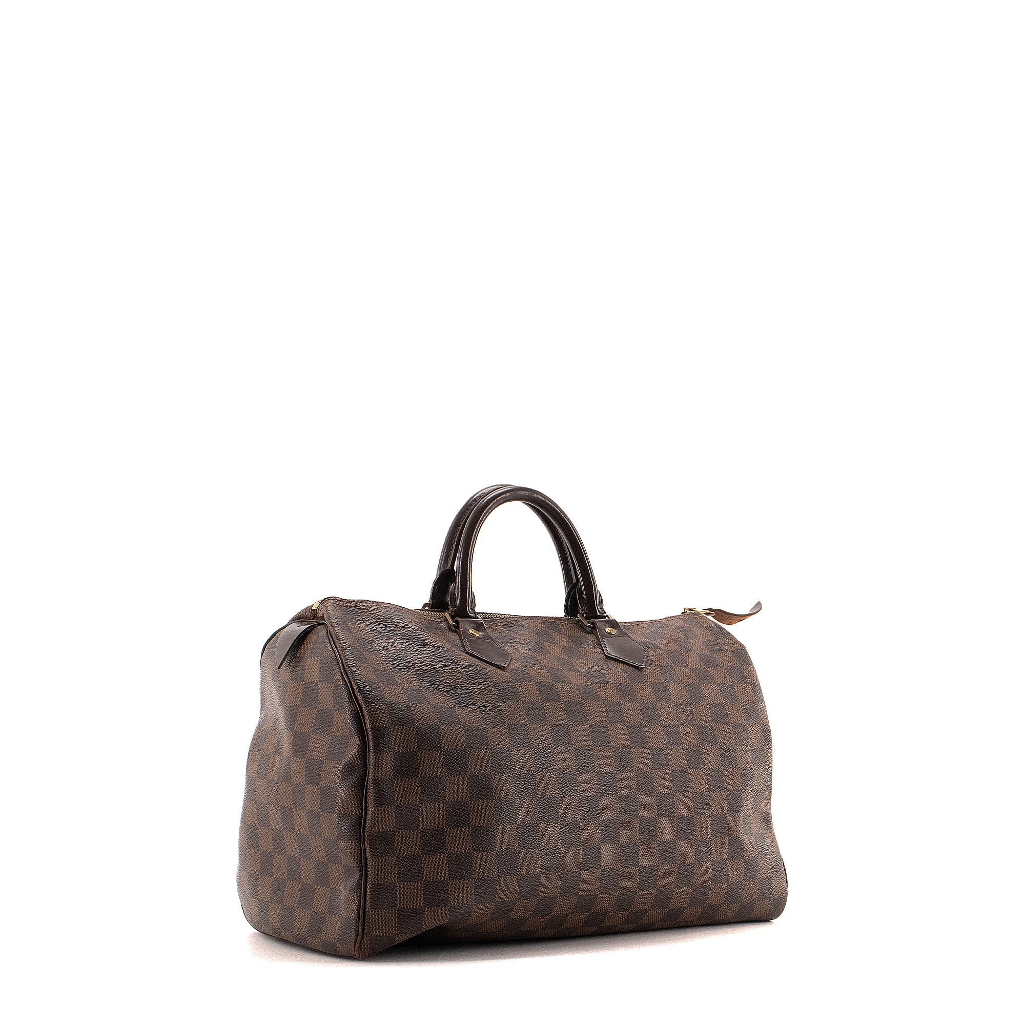 LOUIS VUITTON - Sac à main Speedy 35 Louis Vuitton en toile damier ébène