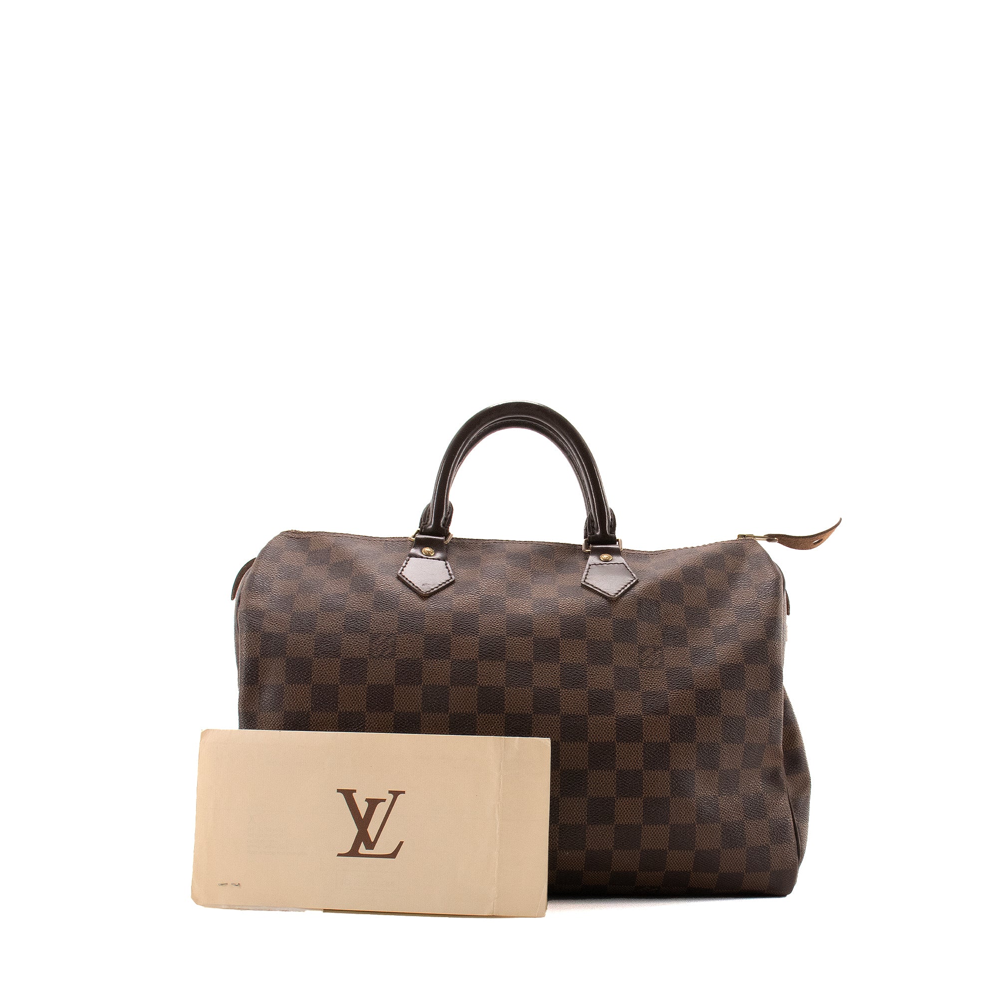 LOUIS VUITTON - Sac à main Speedy 35 Louis Vuitton en toile damier ébène