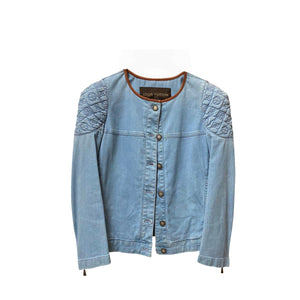 LOUIS VUITTON - Veste Louis vuitton en denim monogrammée (T36)