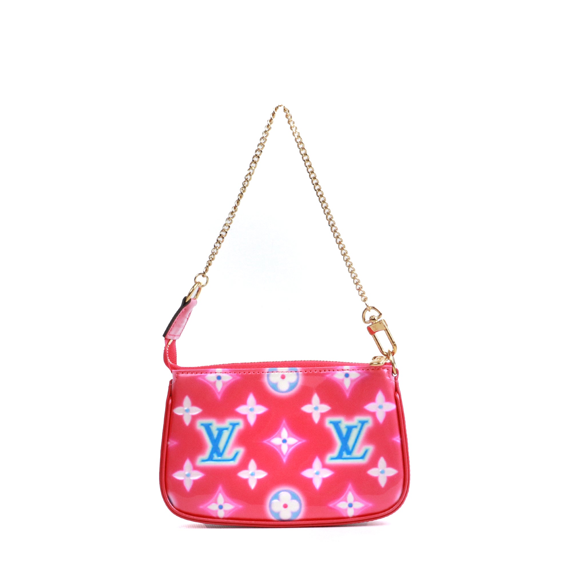 LOUIS VUITTON - Sac Pochette Accessoire Mini Louis Vuitton édition limitée en cuir verni rose