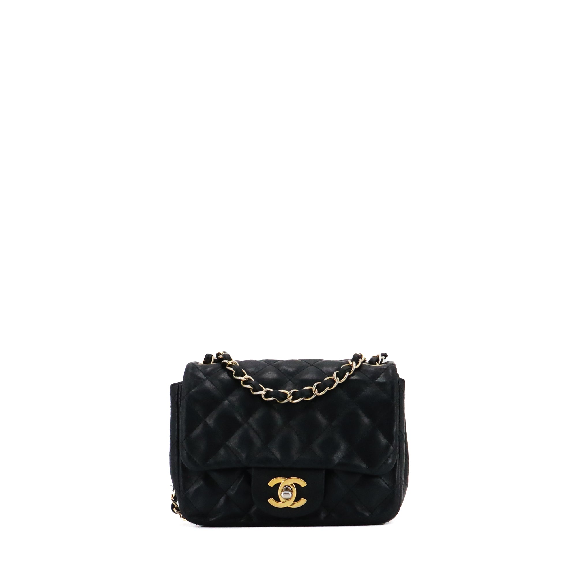 CHANEL - Sac à bandoulière Timeless Mini Square Chanel en cuir noir