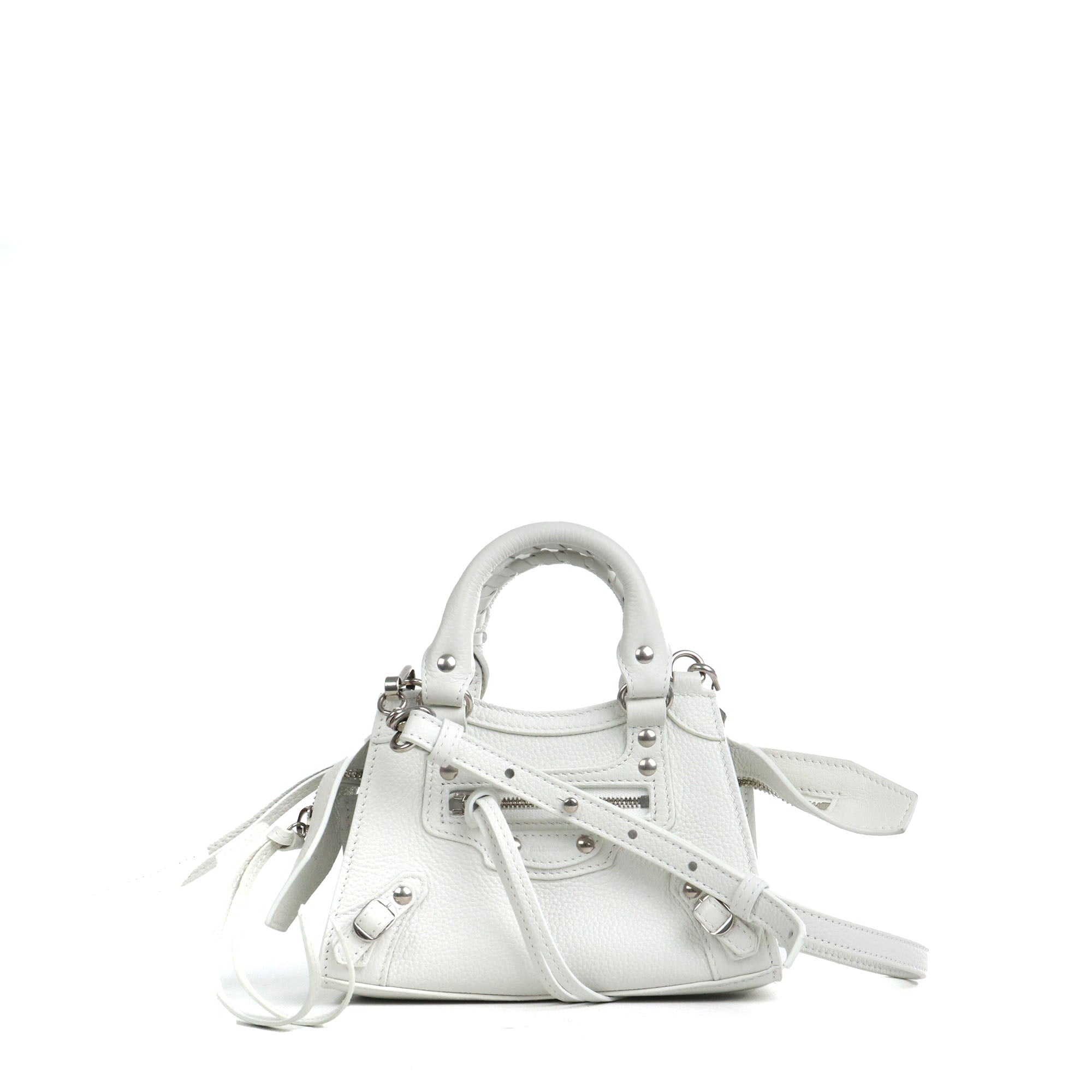BALENCIAGA - Neo Classic mini shoulder bag in brown crocodile-embossed leather