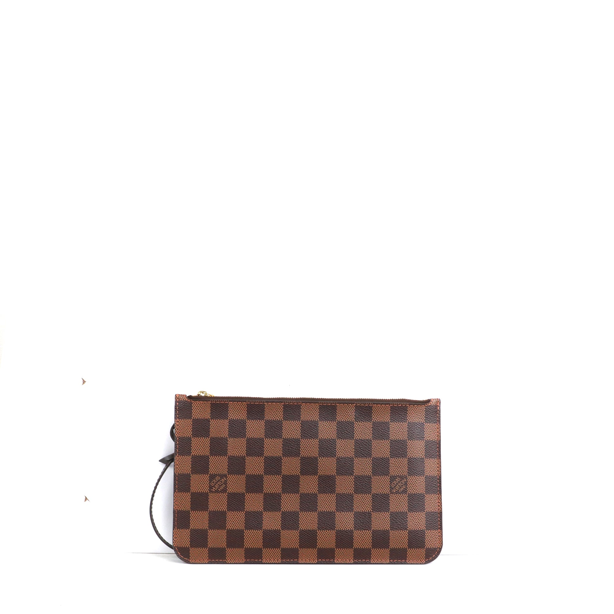 LOUIS VUITTON - Pochette Neverfull Louis Vuitton en toile enduite damier ébène