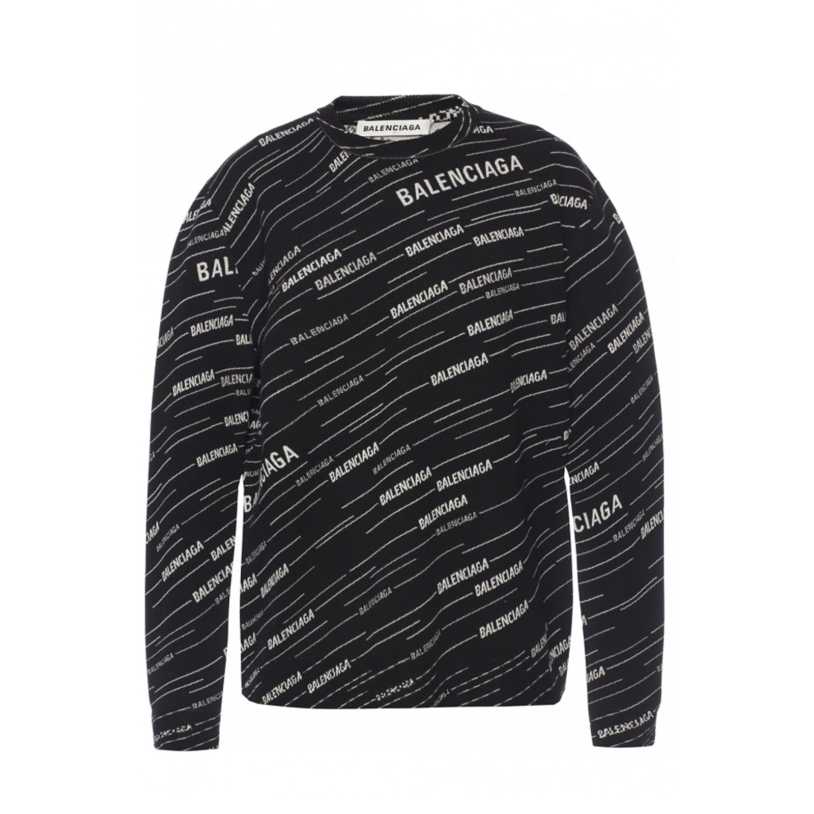 BALENCIAGA - Wool sweater with logos (L)