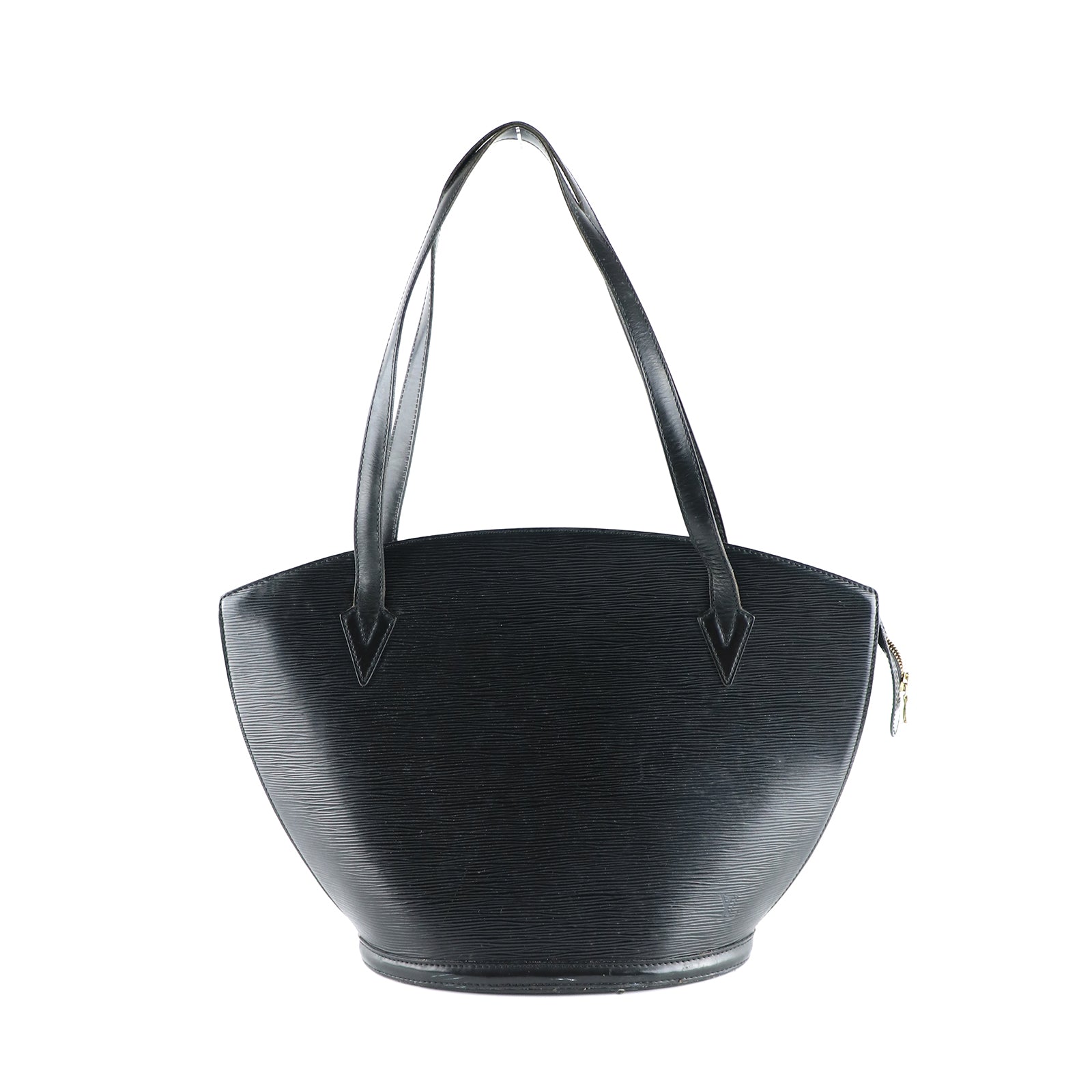 LOUIS VUITTON - Sac à main Saint Jacques en cuir épi noir vintage