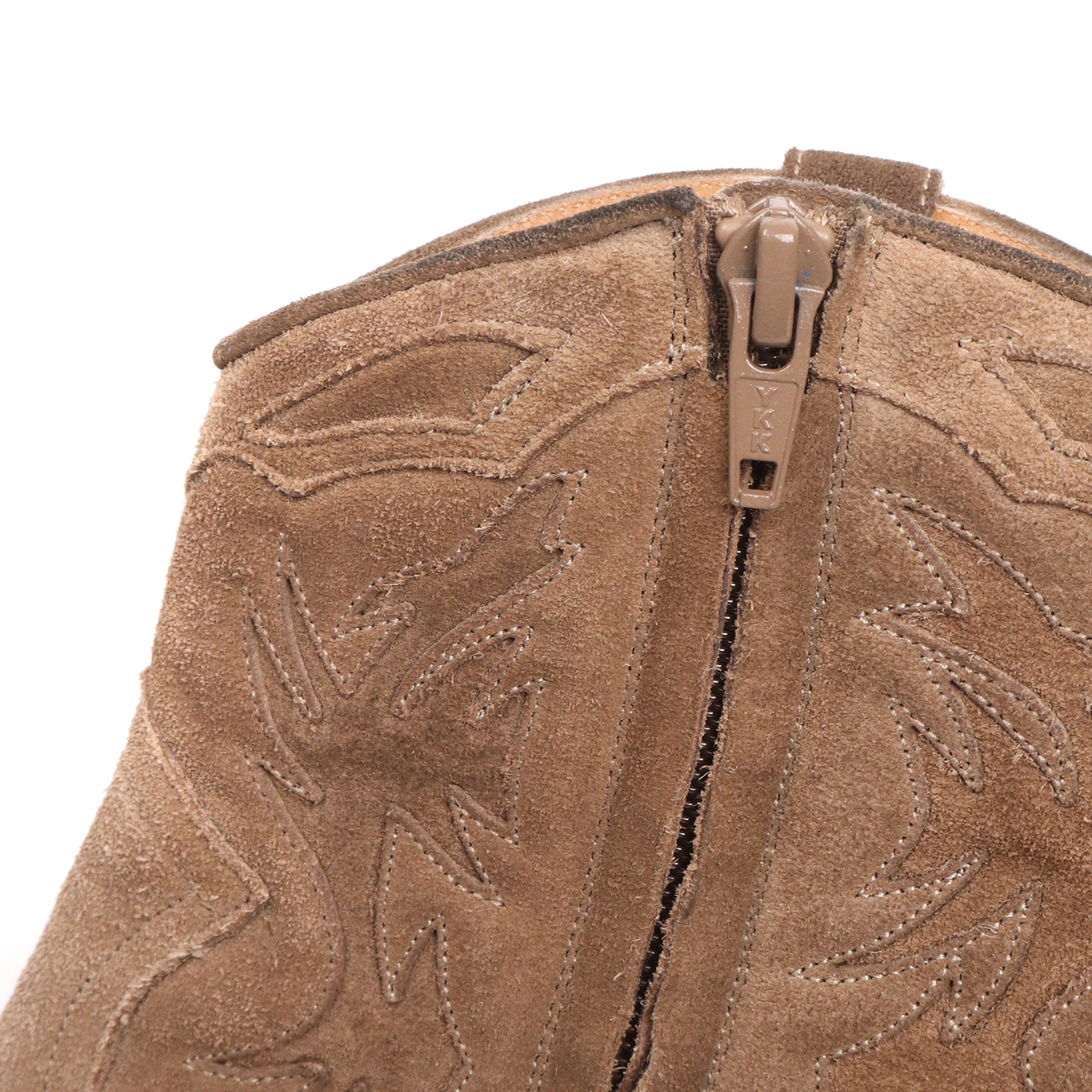 SAINT LAURENT - Santiags Saint Laurent en daim marron (T38.5)