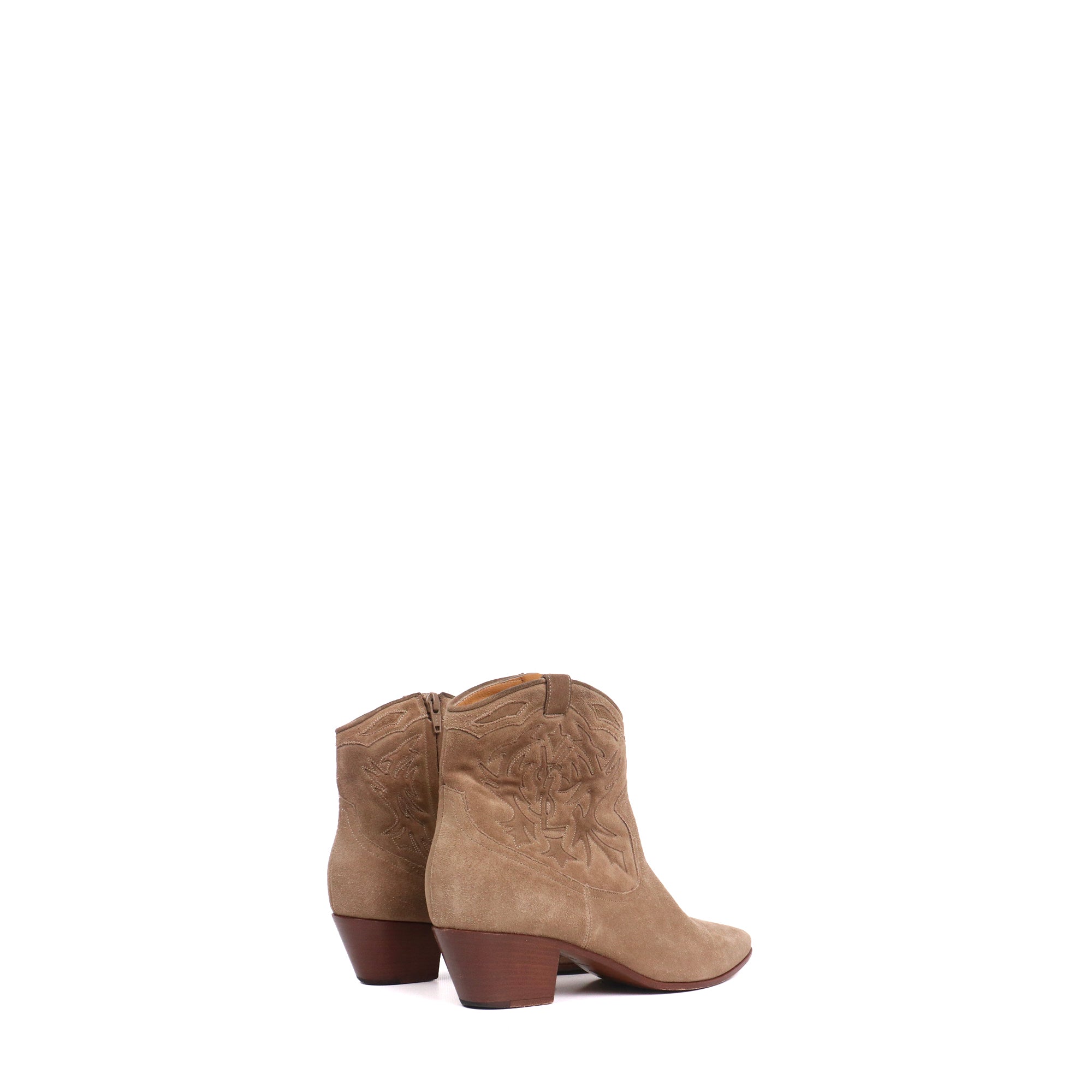 SAINT LAURENT - Santiags Saint Laurent en daim marron (T38.5)