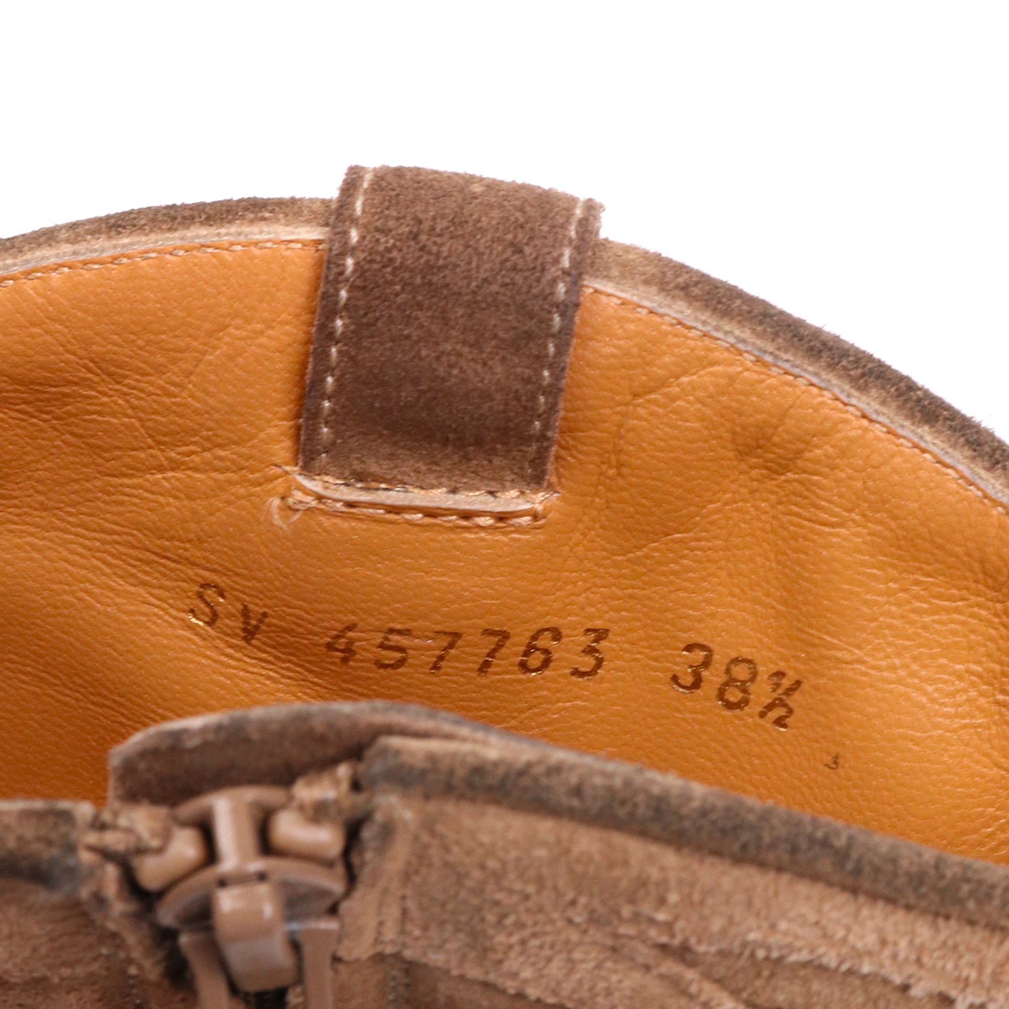 SAINT LAURENT - Santiags Saint Laurent en daim marron (T38.5)