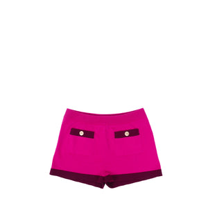 CHANEL - Short Chanel en cachemire rose fuchsia (T38)