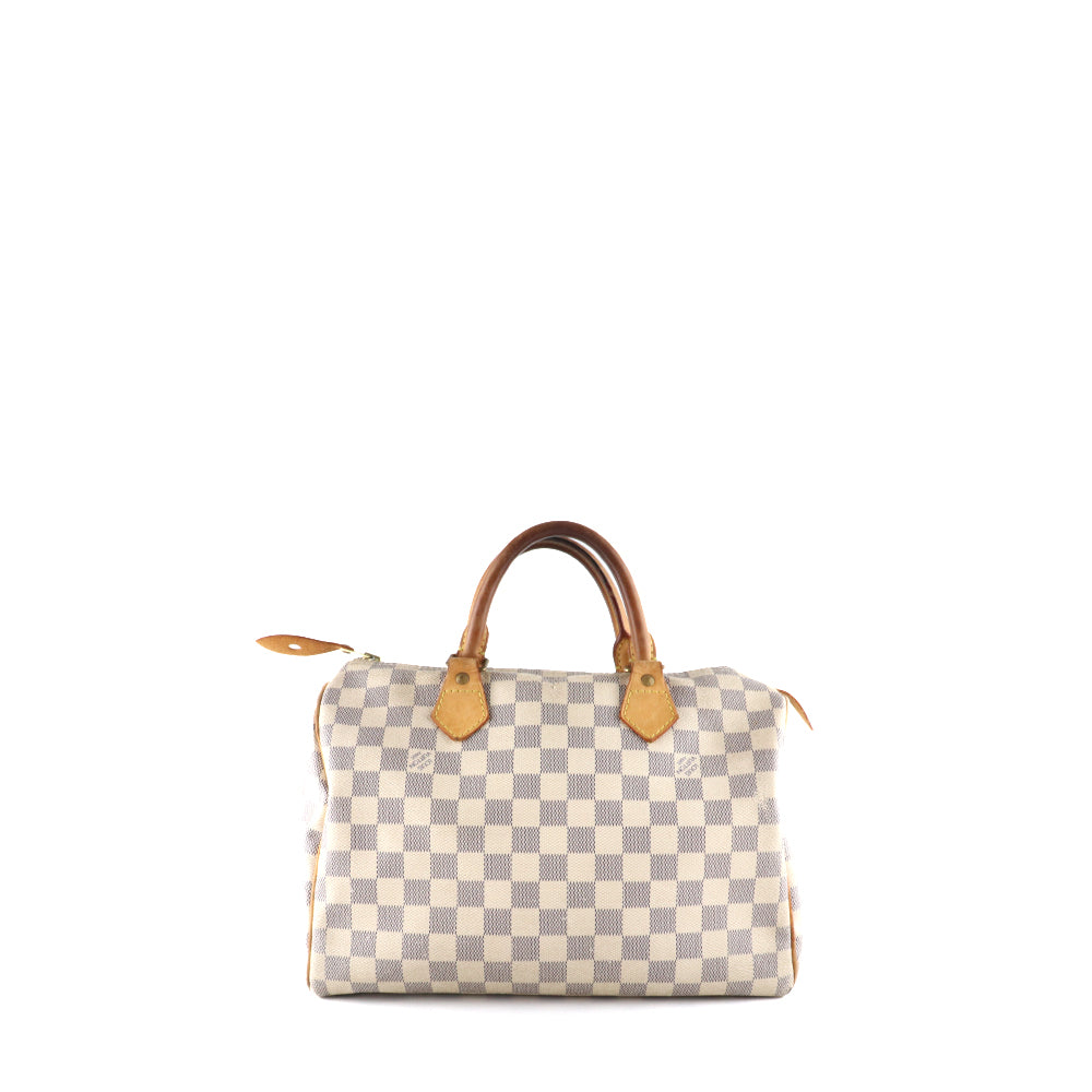 LOUIS VUITTON - Sac à main Speedy 30 en toile damier azur