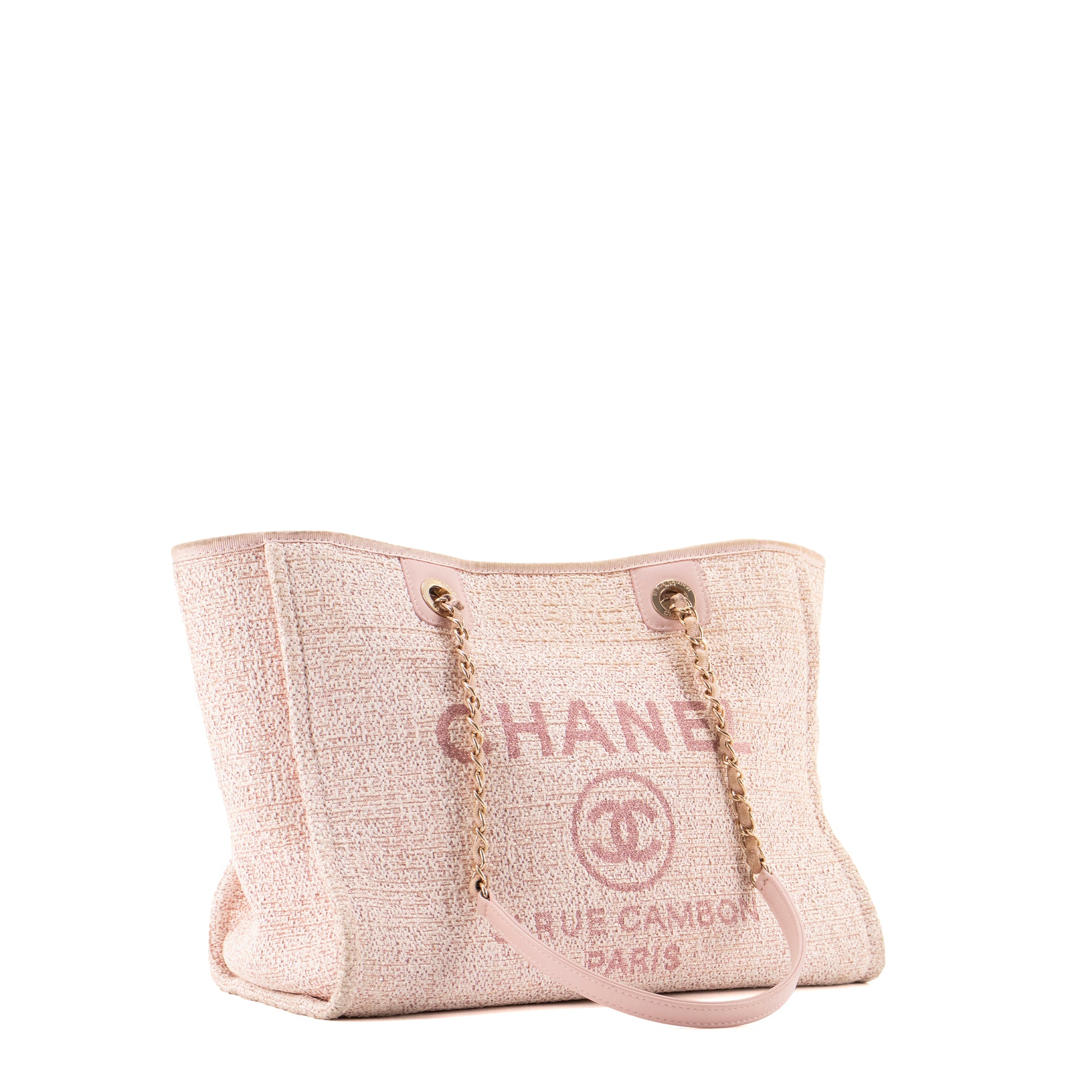 CHANEL - Sac cabas Deauville Chanel en tweed rose
