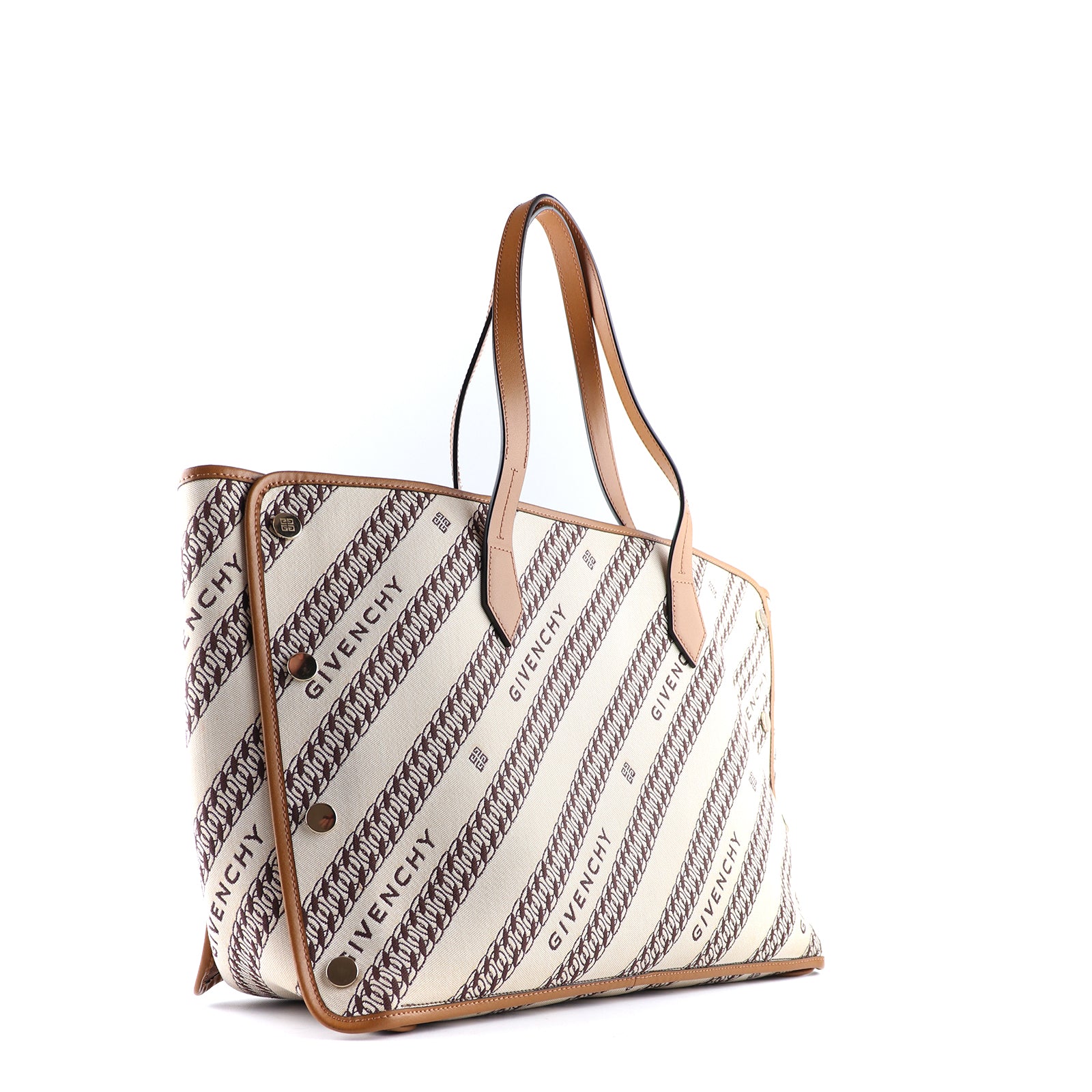 GIVENCHY - Sac cabas en toile et cuir naturel