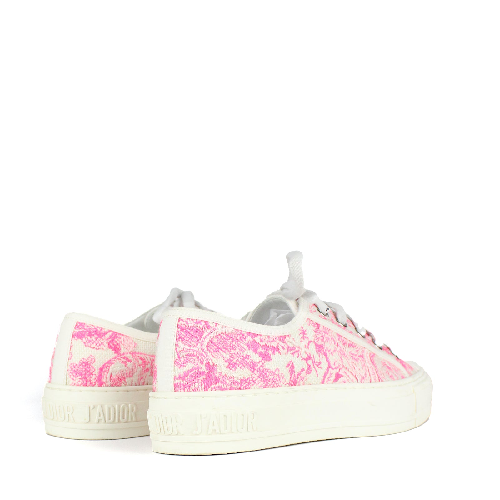 DIOR - Sneakers Walk'N Dior en toile blanche et rose (T35)