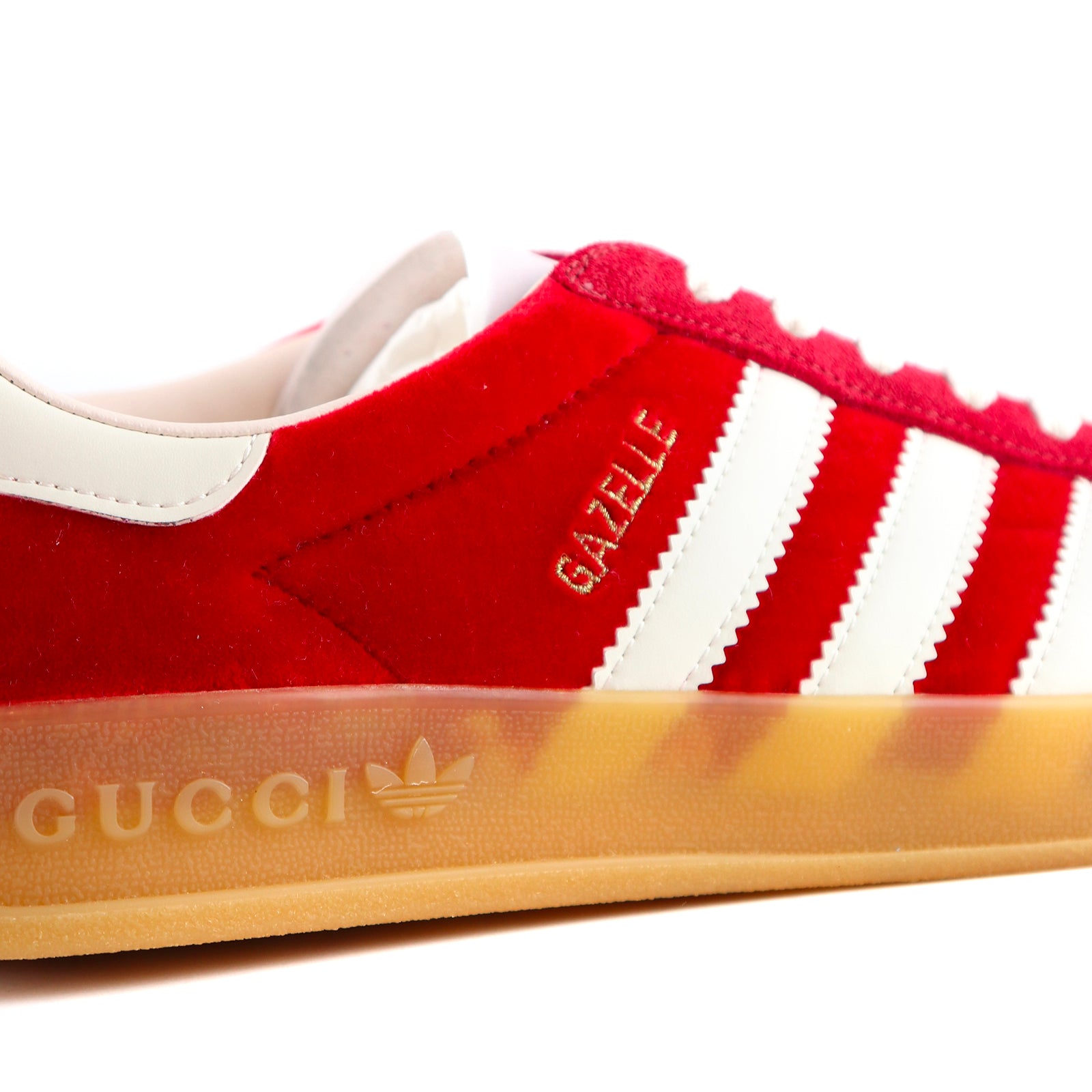 GUCCI x ADIDAS - Sneakers Gazelle en velours rouge (T42)
