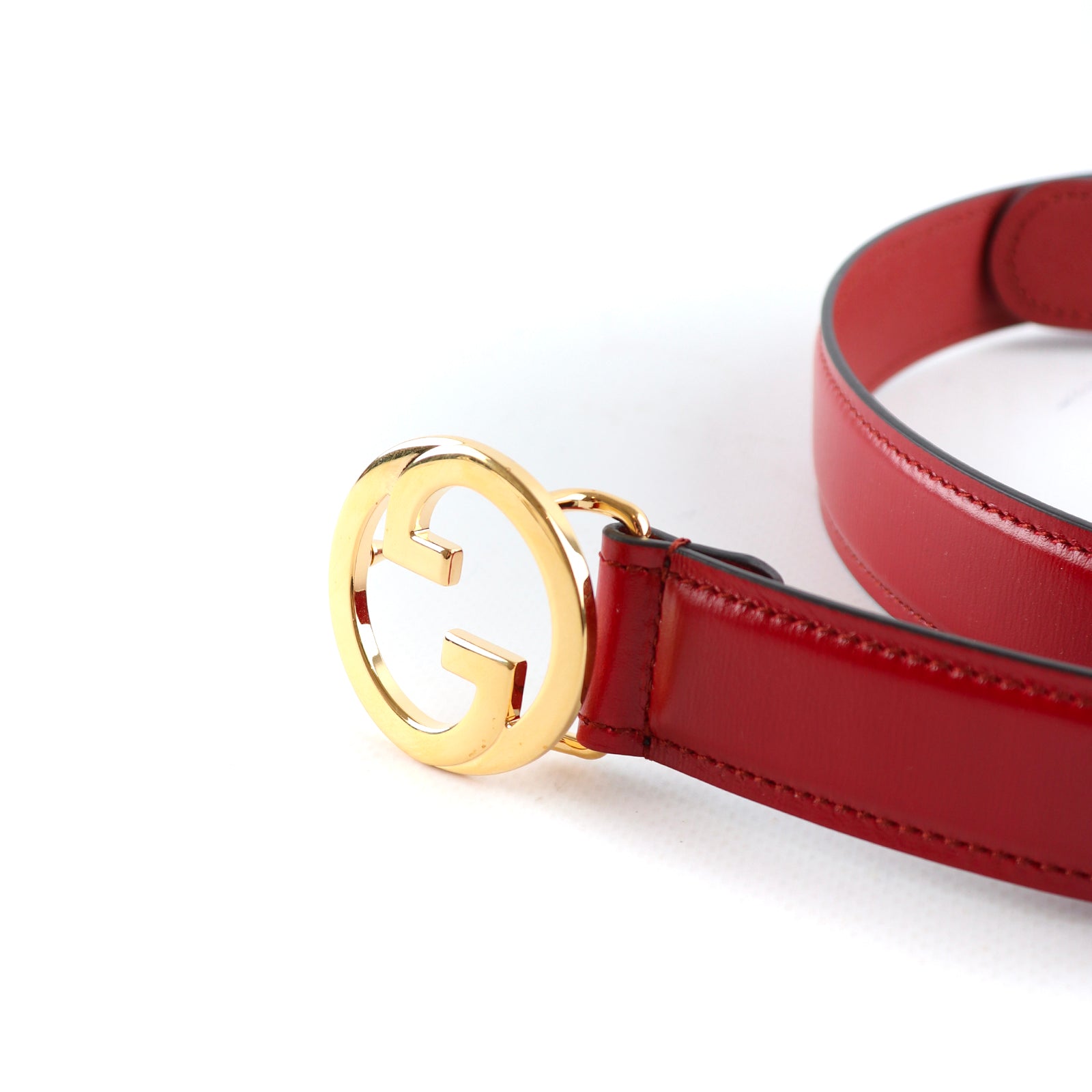 GUCCI - Ceinture en cuir grainé bicolore (T80)