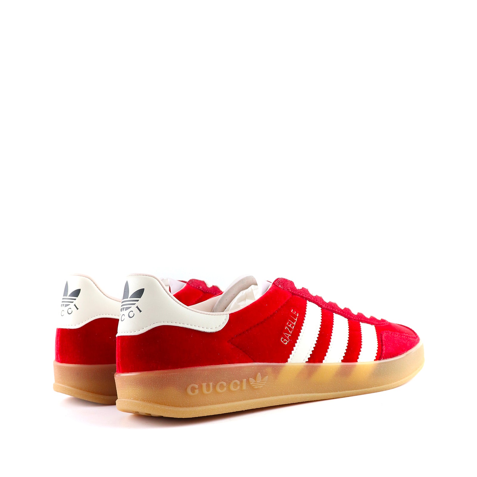 GUCCI x ADIDAS - Sneakers Gazelle en velours rouge (T42)