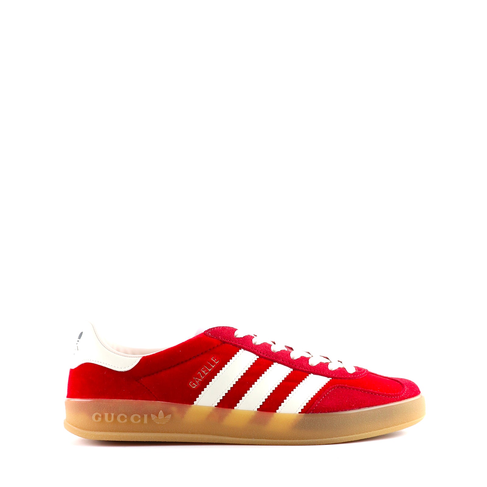 GUCCI x ADIDAS - Sneakers Gazelle en velours rouge (T42)